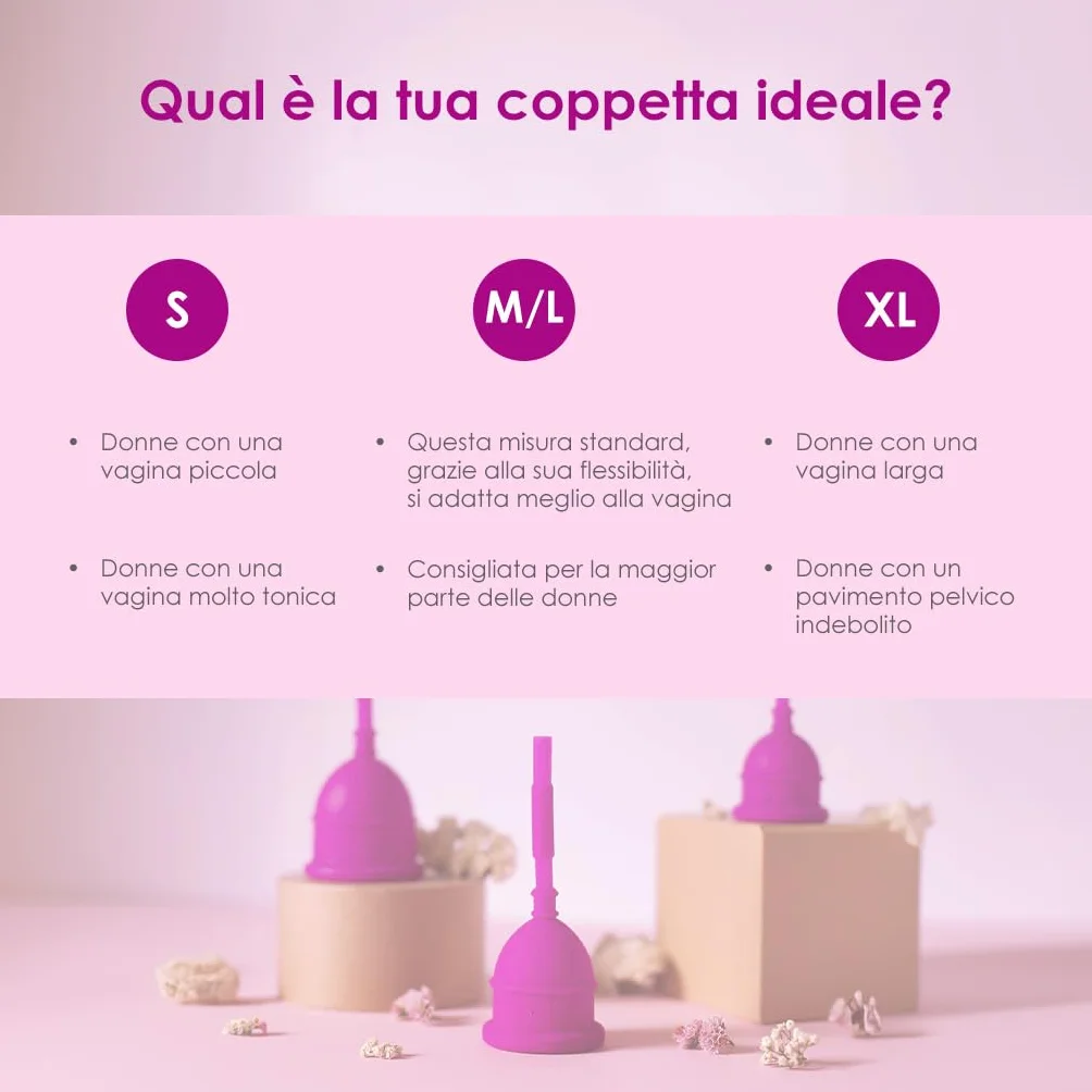 EUREKA! Cup Coppetta Mestruale Silicone Medico Svuotabile Senza Rimuoverla