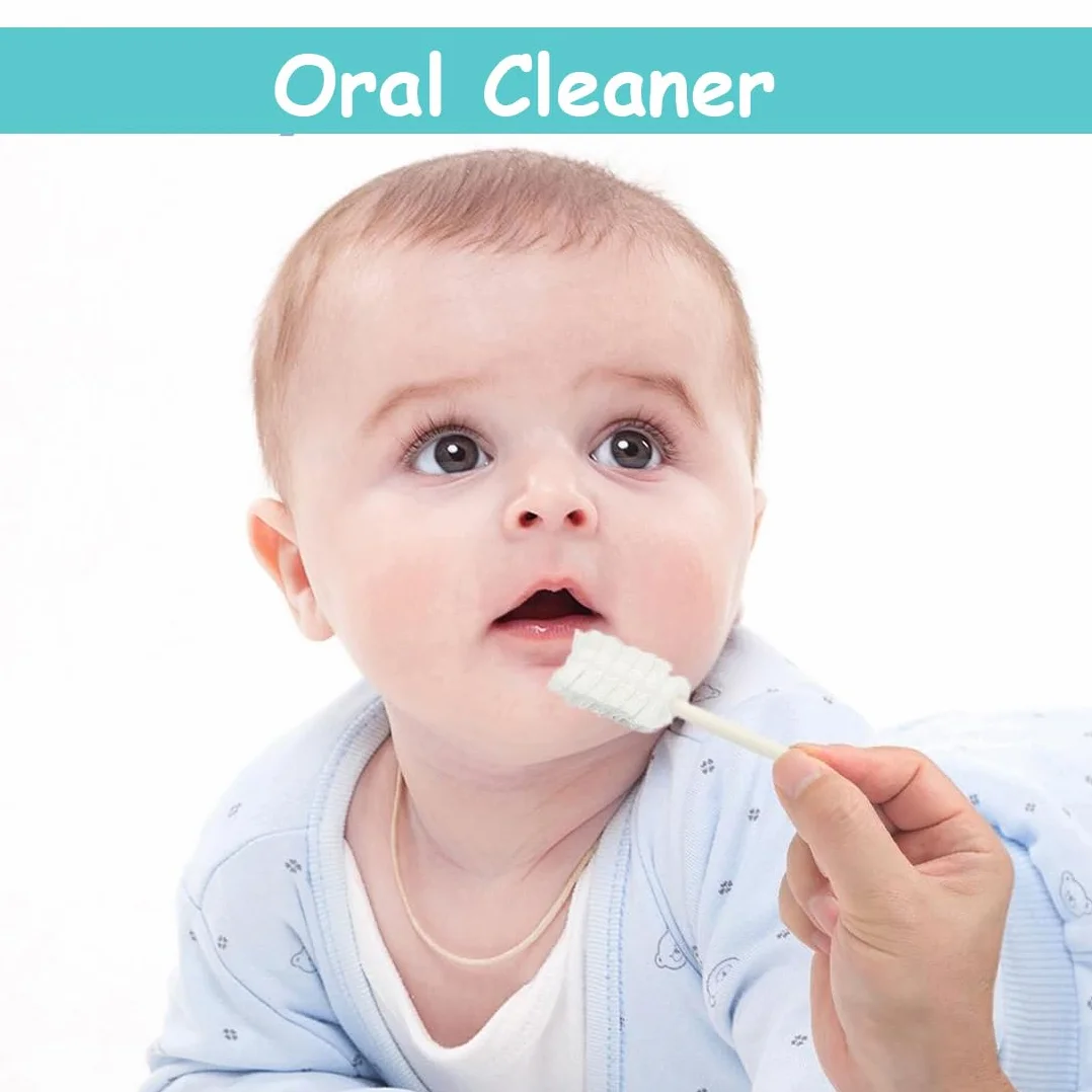 20 Pezzi Spazzolino Monouso Sterilizzati per Bambini, Baby Mouth Cleaner, Spazzolino da Denti Portatile per Bambini, Spazzolino per Dentini con Setole Morbide, Bastoncini Cotonati per Bambini