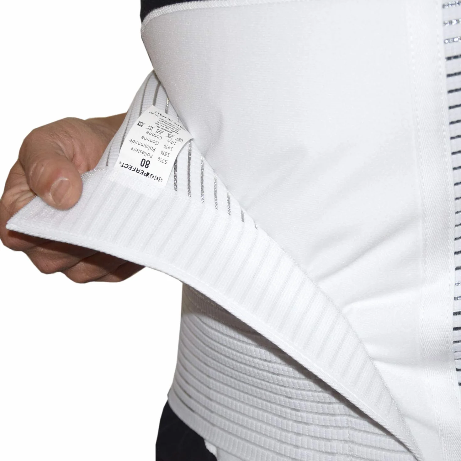 Fascia addominale Post operatoria Unisex contenitiva parto operazione Allevia mal di schiena chiusura a strappo regolabile H 28 Bianco L