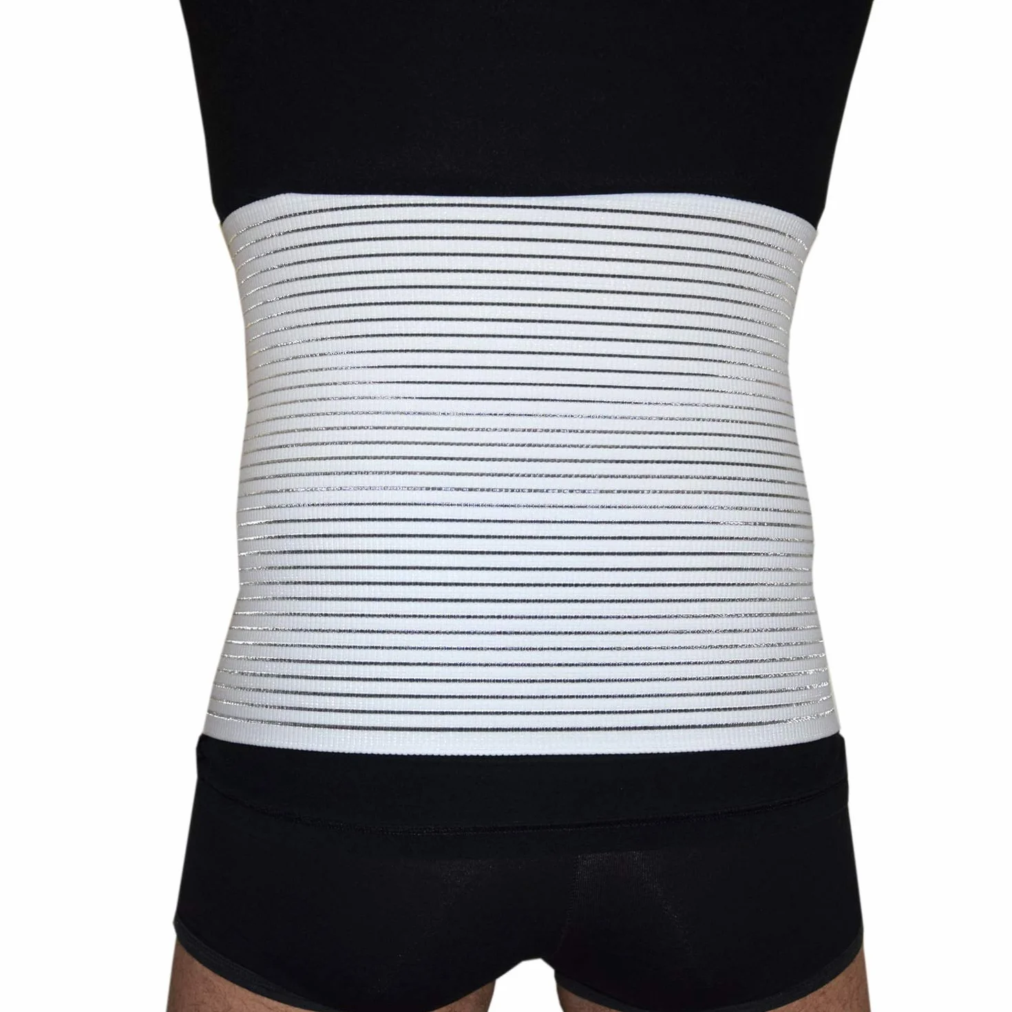 Fascia addominale Post operatoria Unisex contenitiva parto operazione Allevia mal di schiena chiusura a strappo regolabile H 28 Bianco L