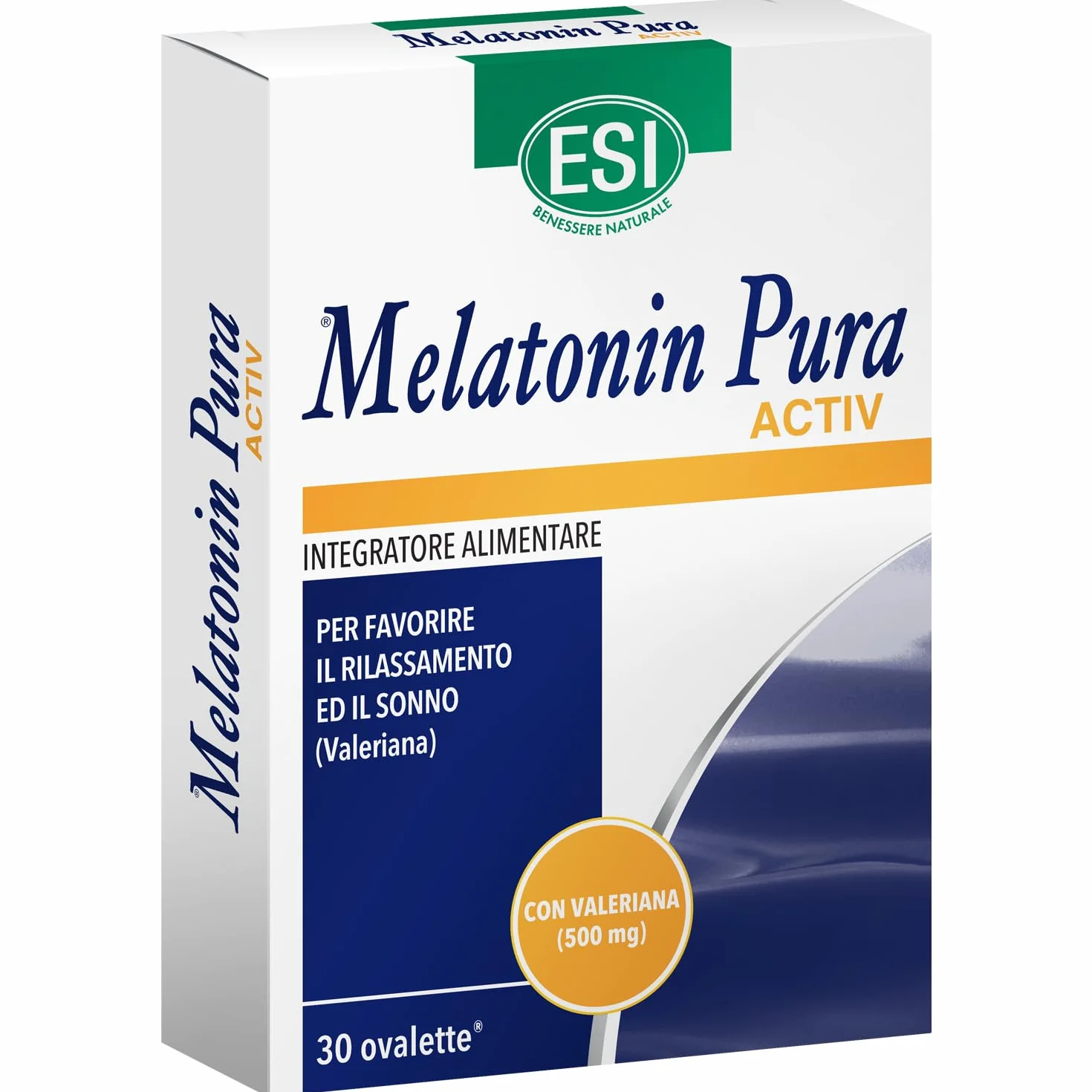 ESI Melatonin Pura Activ Integratore Alimentare Melatonina Valeriana Sonno Stress 30 Ovalette