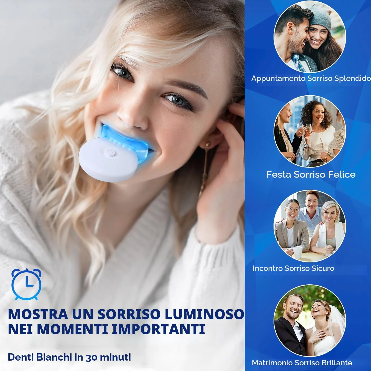 Profesjonalny Kit Sbiancante Denti LED 6 Gel + 2 Desensibilizzanti