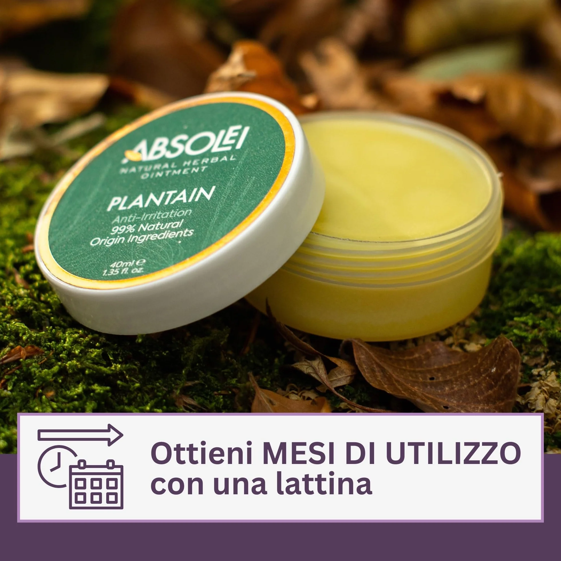 Pomata Piantaggine, Pomata Naturale contro Prurito, Eruzioni Cutanee e Punture di Zanzare, 40 ml