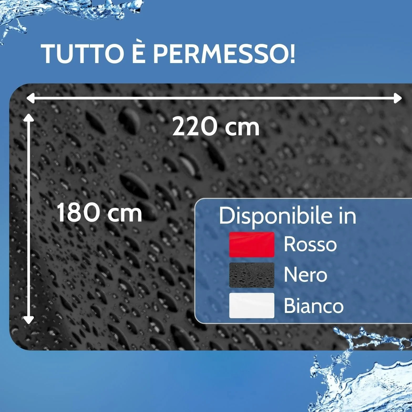 Lenzuolo in PVC 180 x 220 cm per giochi di coppia e massaggi, protezione dall'umidità, lavabile fino a 30°C