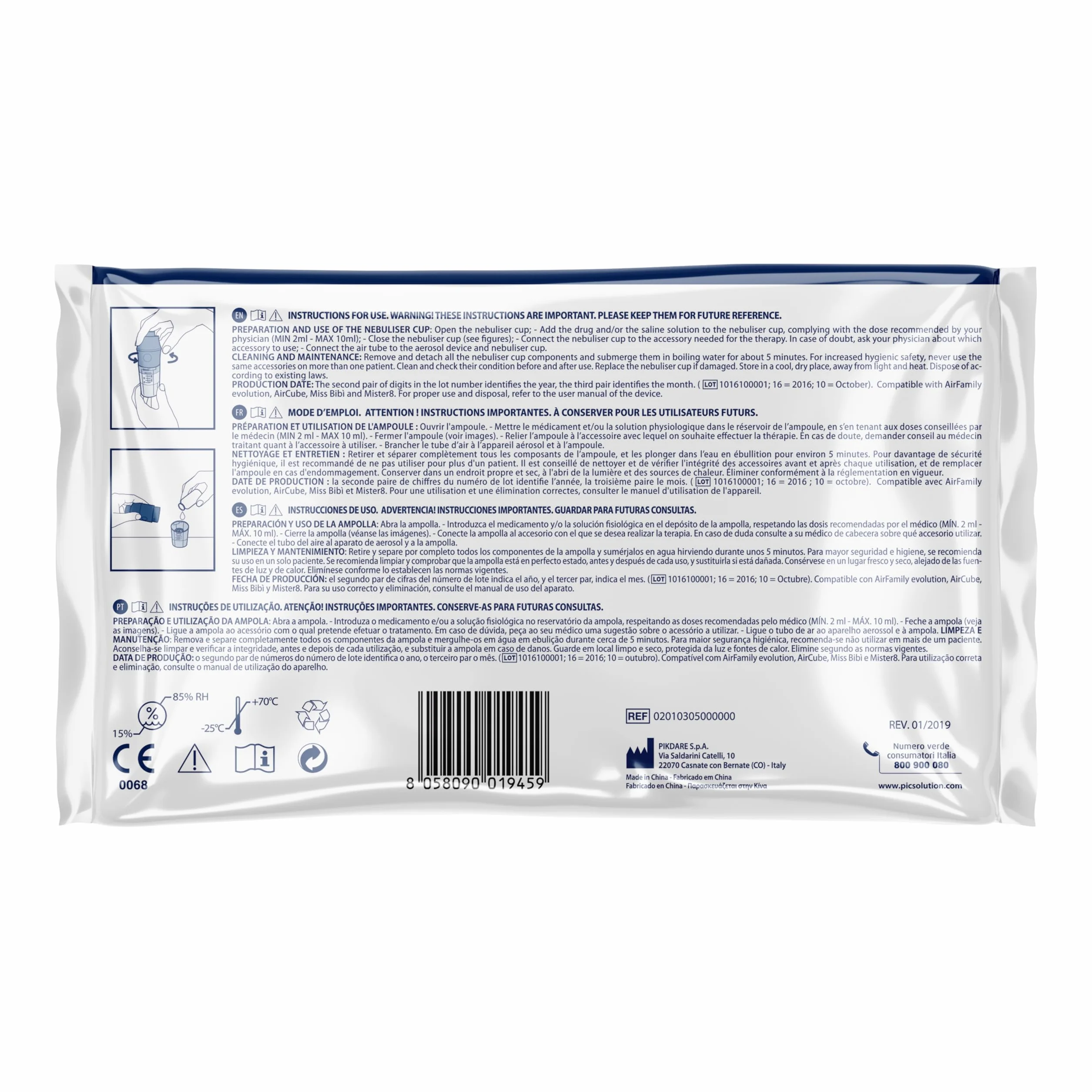 Pic Solution Ampolla Acti Fast Pro Aerosol a pistone