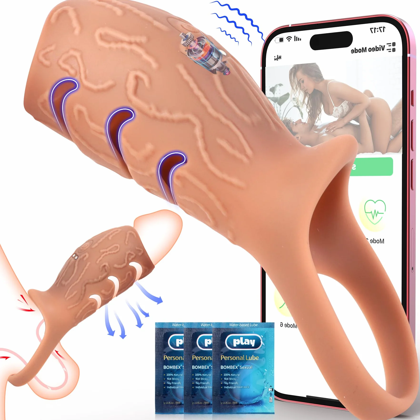 Anello Vibrante Sexytoysys Uomo Coppia 10X Vibratore Pene con APP