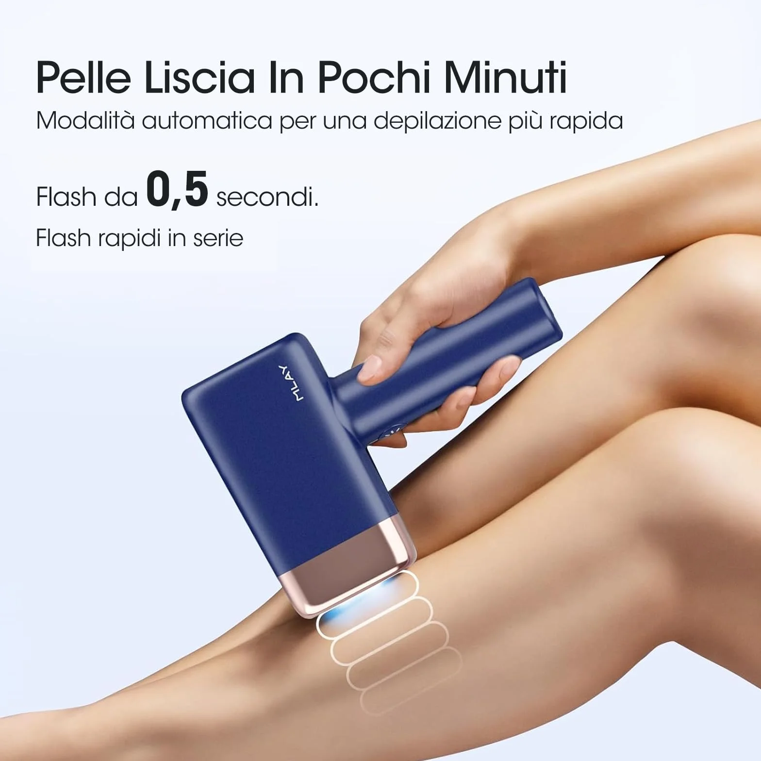 Epilatore Luce Pulsata,0,5 Episodi/Flashlight Depilazione Indolore a Punti di Ghiaccio con Due Precise Testine di Depilazione Per Il Viso,Adatte Per La Depilazione Di Viso,Ascelle,Gambe E Zona Bikini