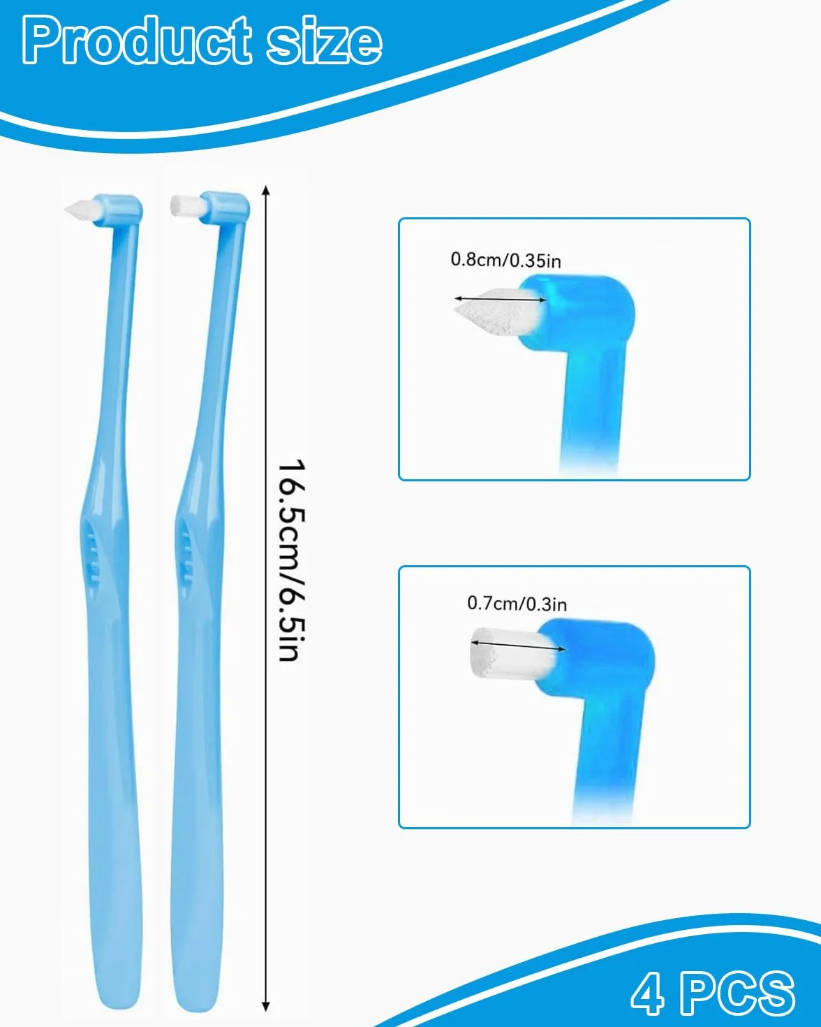 Spazzolino Monociuffo Conico e Rotondo 4 PCS, Spazzolini Interdentale per Gengive e Apparecchi Ortodontici