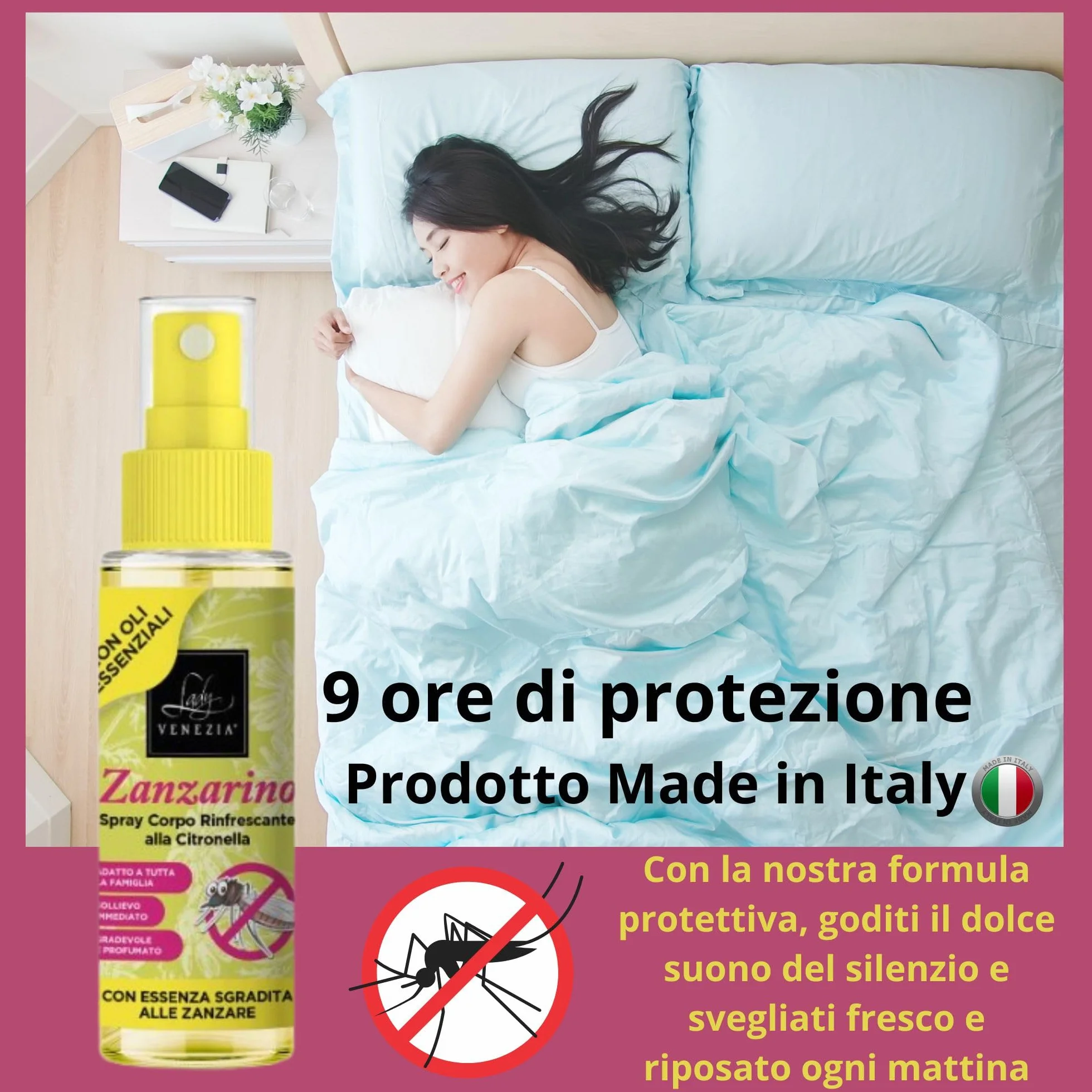 Lady Venezia Repellente Zanzare Spray Antizanzare 90 ml Olio Essenziale Citronella