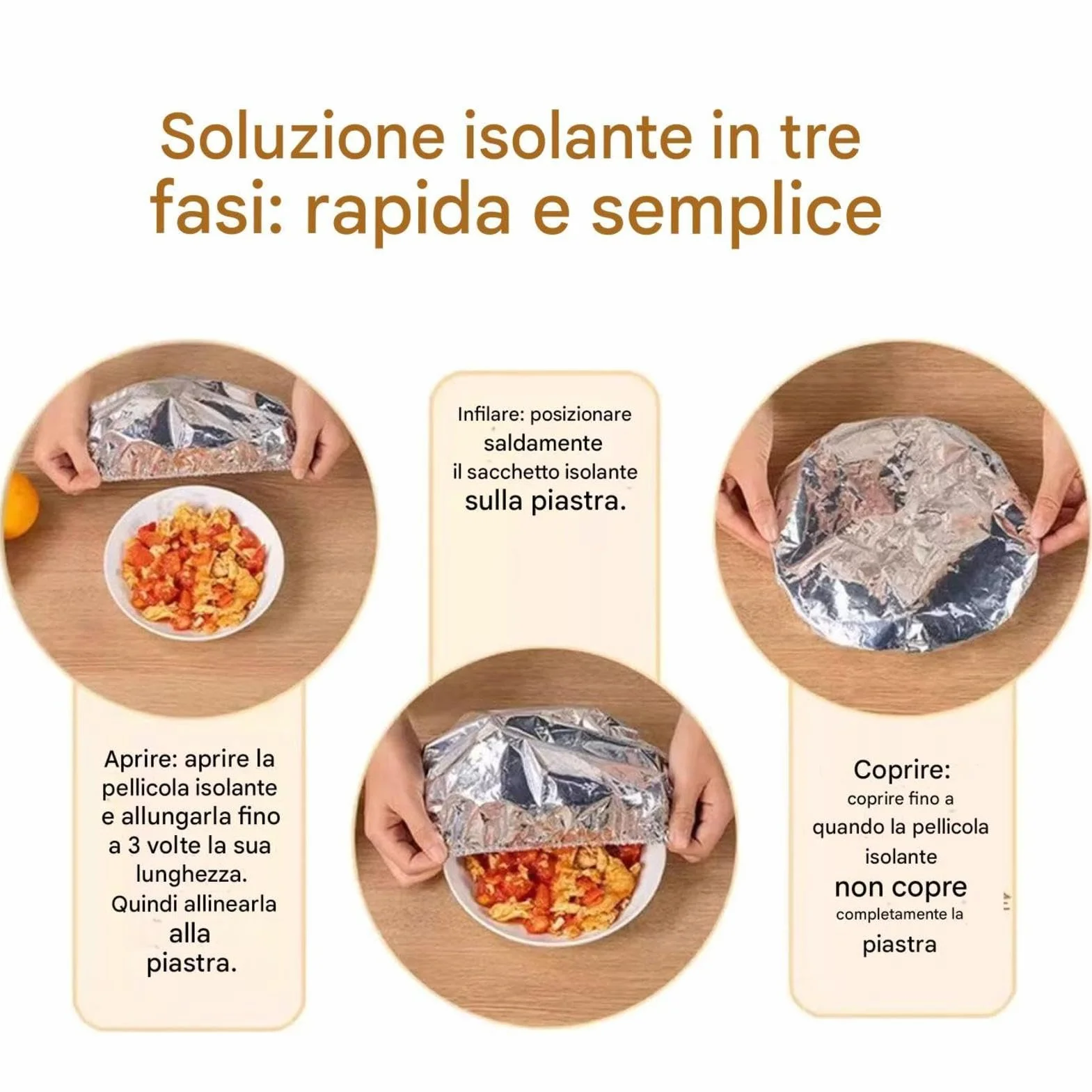Foglio alluminio copertura isolante 50 pezzi conservazione freschezza cucina