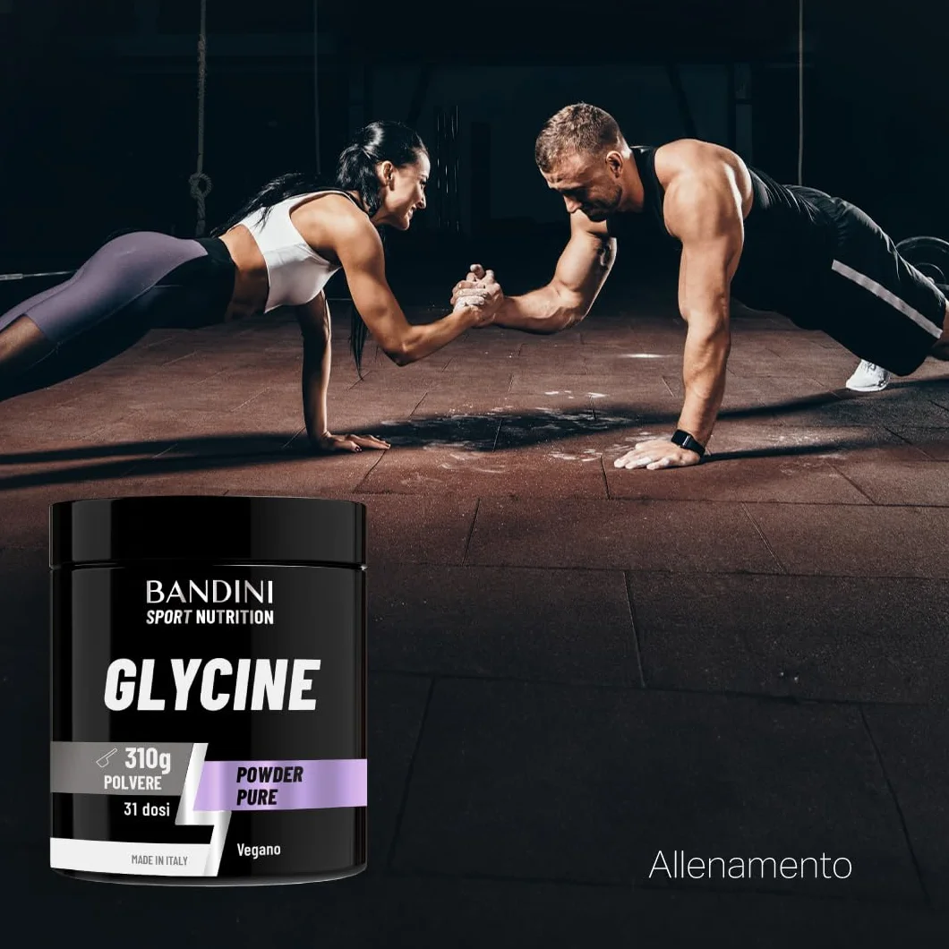 Bandini® GLICINA Polvere, Glycine Pura e Cristallina, Aiuto per il sonno, Puro Aminoacido Naturalmente Dolce, L-Glycin da 310 g, Sintesi del Collagene per Pelle e Articolazioni, Senza Additivi