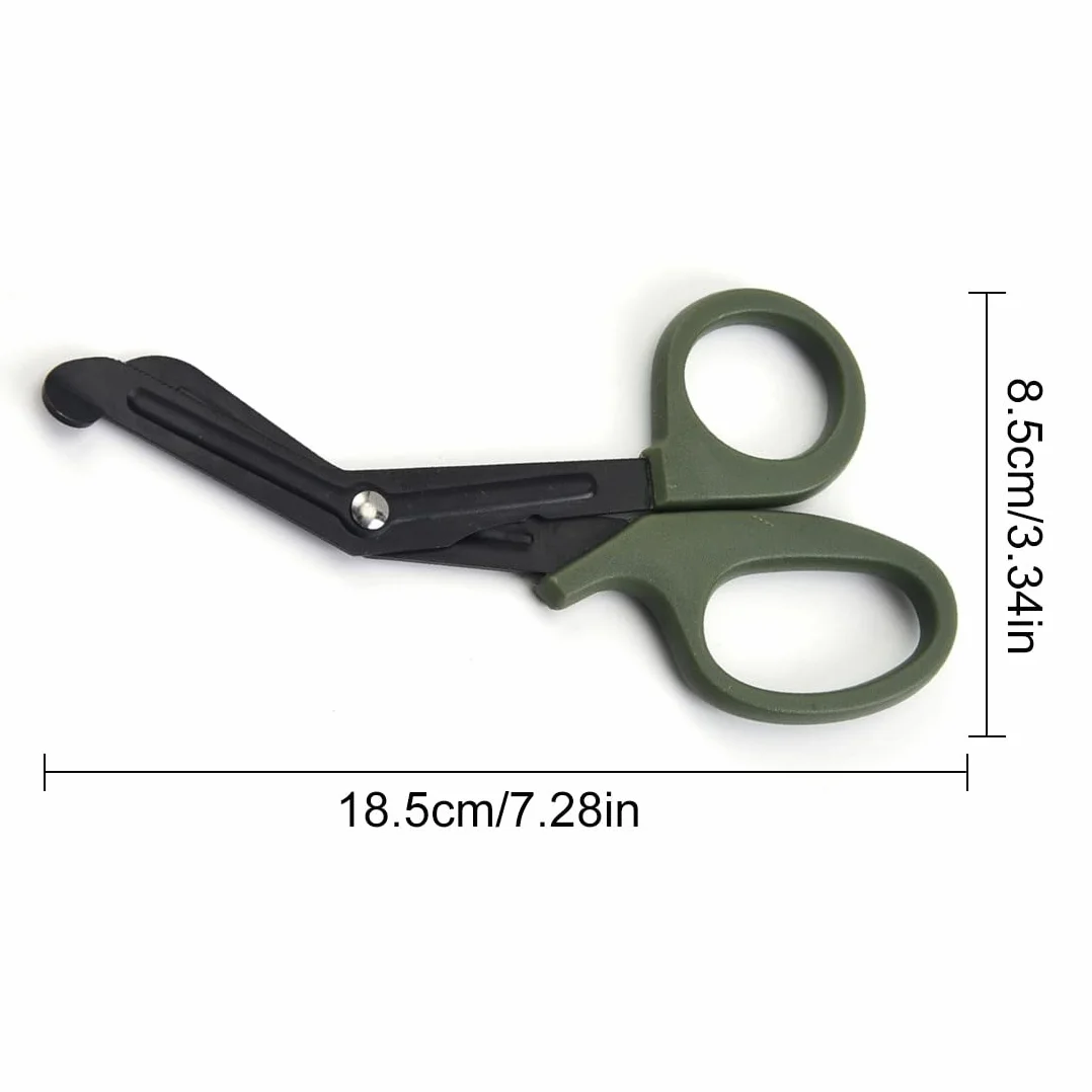 Forbici Mediche in Acciaio Inossidabile EMT per Kit Pronto Soccorso da Viaggio (Verde Scuro)