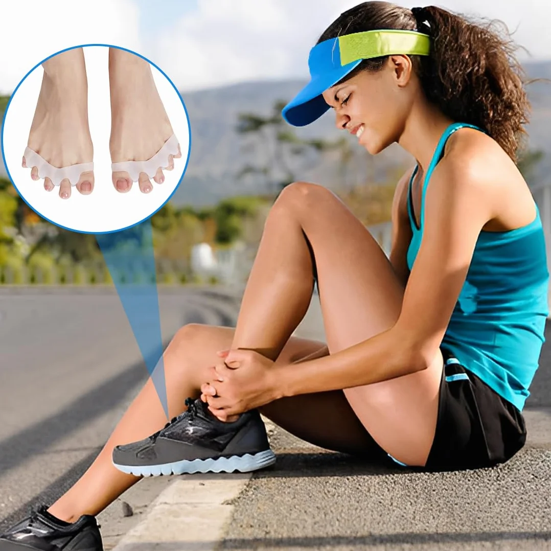 Separatori per Dita dei Piedi in Silicone per Alluce Valgo con Fascia Correttiva, Sollievo dal Dolore