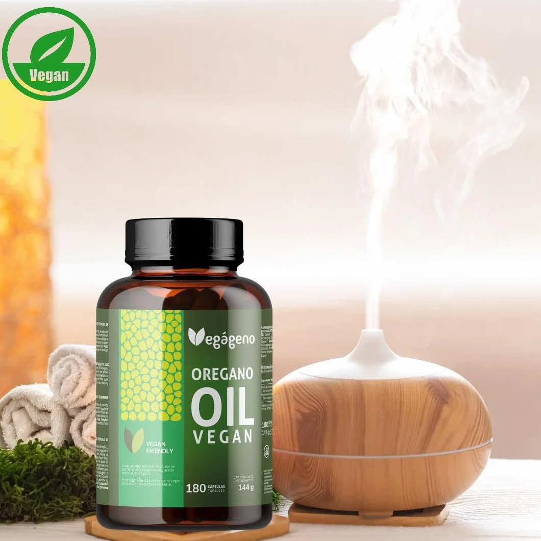 Olio Essenziale di Origano 180 Capsule 200mg con Omega 9 e Carvacrolo Integratore Alimentare Vegano