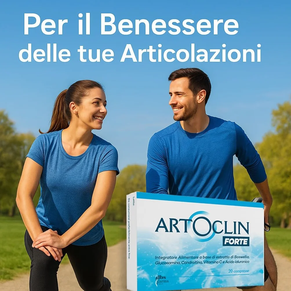 ARTOCLIN FORTE | Articolazioni e Cartilagine Integratori | Glucosamina, Condroitina, Acido Ialuronico, Boswellia e Vitamina C | Supporto Cartilagini, Mobilità e Comfort Articolare | Made in Italy
