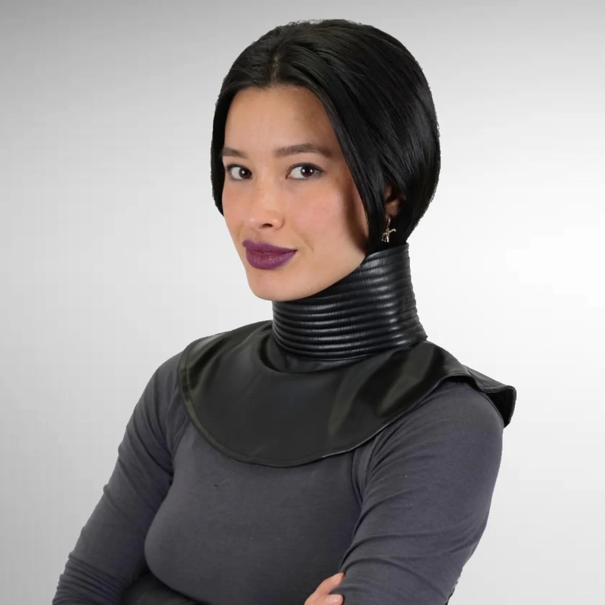 Guarnizione collo costume cosplay armatura casco accessorio nero