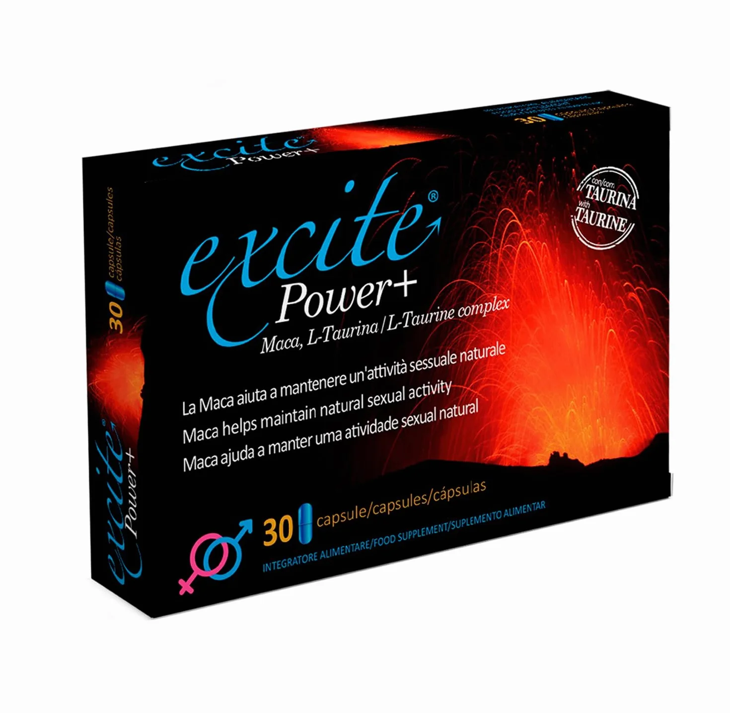Nature Essential – Excite Power. Formula naturale con maca, L- taurina, Guaranà. Formato 30 capsule.