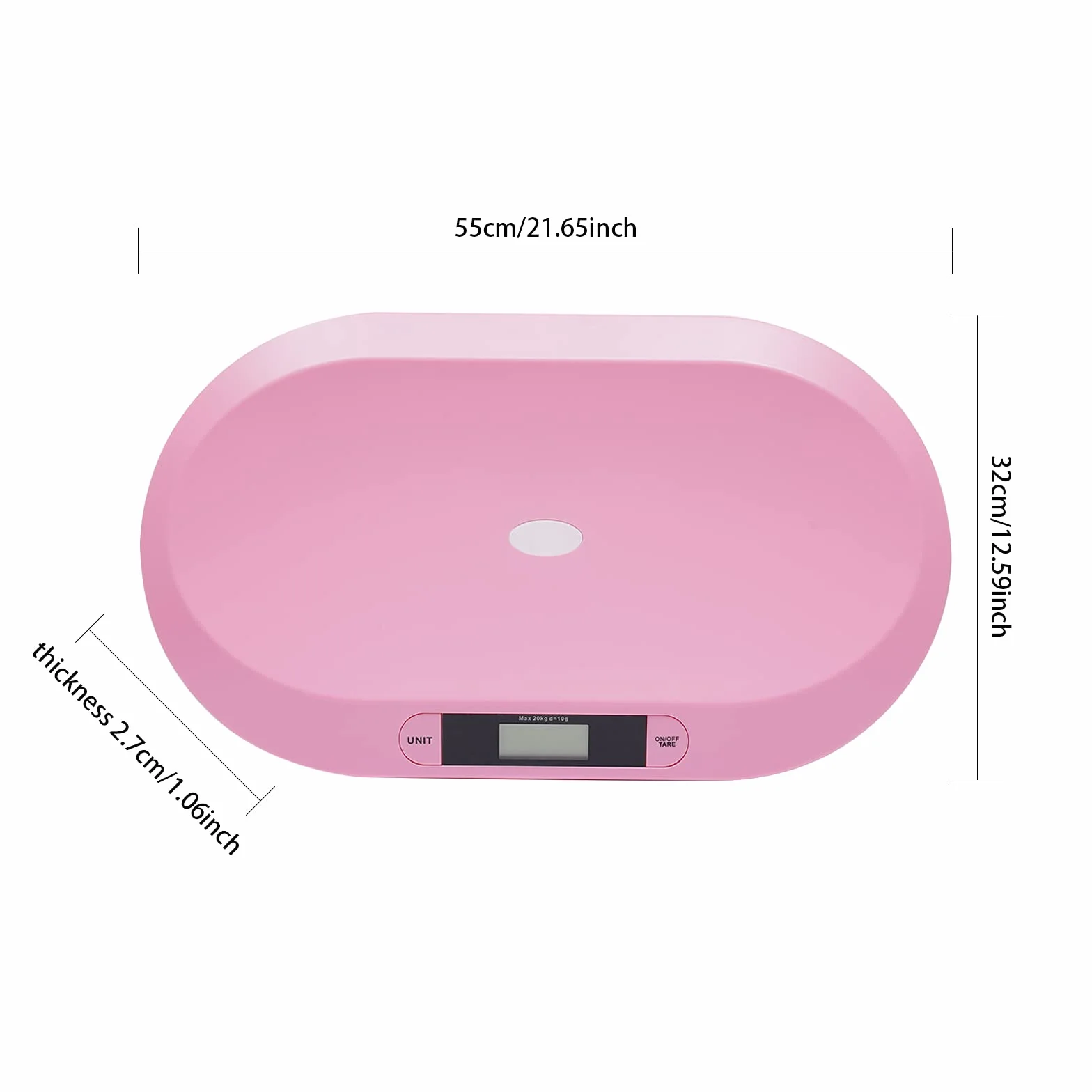 Bilancia digitale per bambini 20 kg LED spegnimento automatico tara rosa