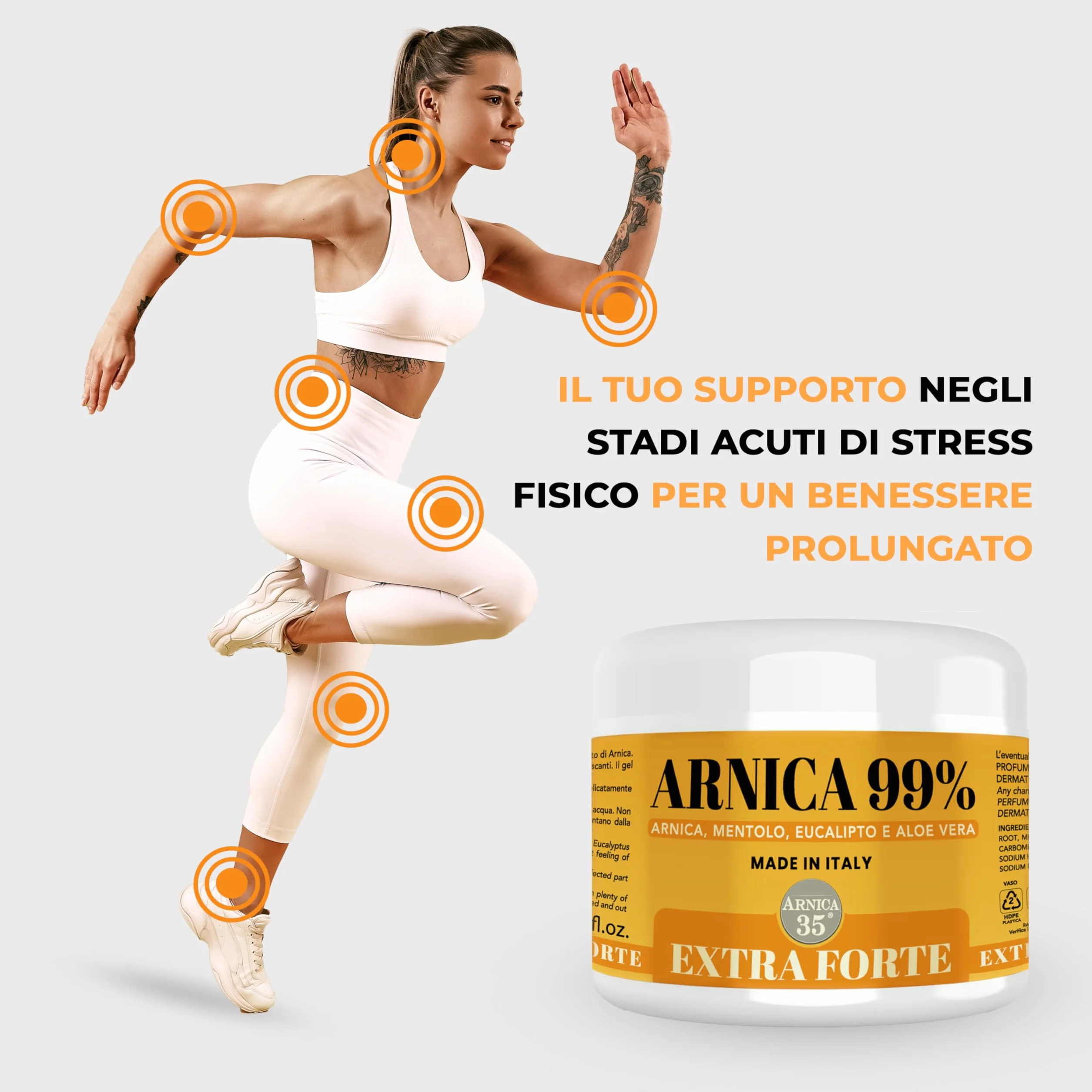 Arnica Gel Extra Forte 99% Effetto Freddo 500 ml per Massaggio Cervicale Muscolare Articolare con Mentolo Eucalipto Aloe Vera Made in Italy