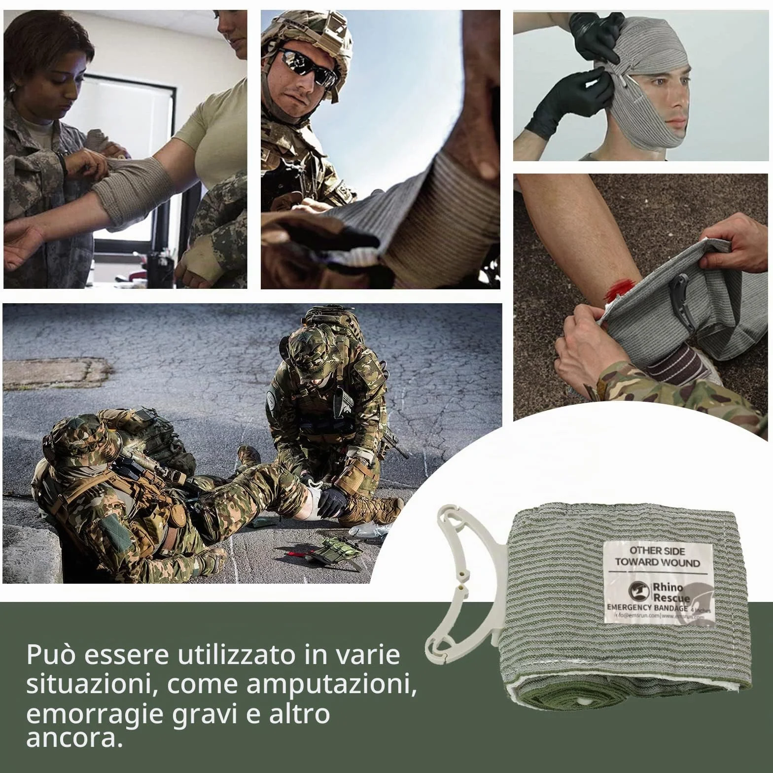 Pacchetto traumatico tattico RHINO RESCUE IFAK con materiale di medicazione fermare il sanguinamento (17PC-B)