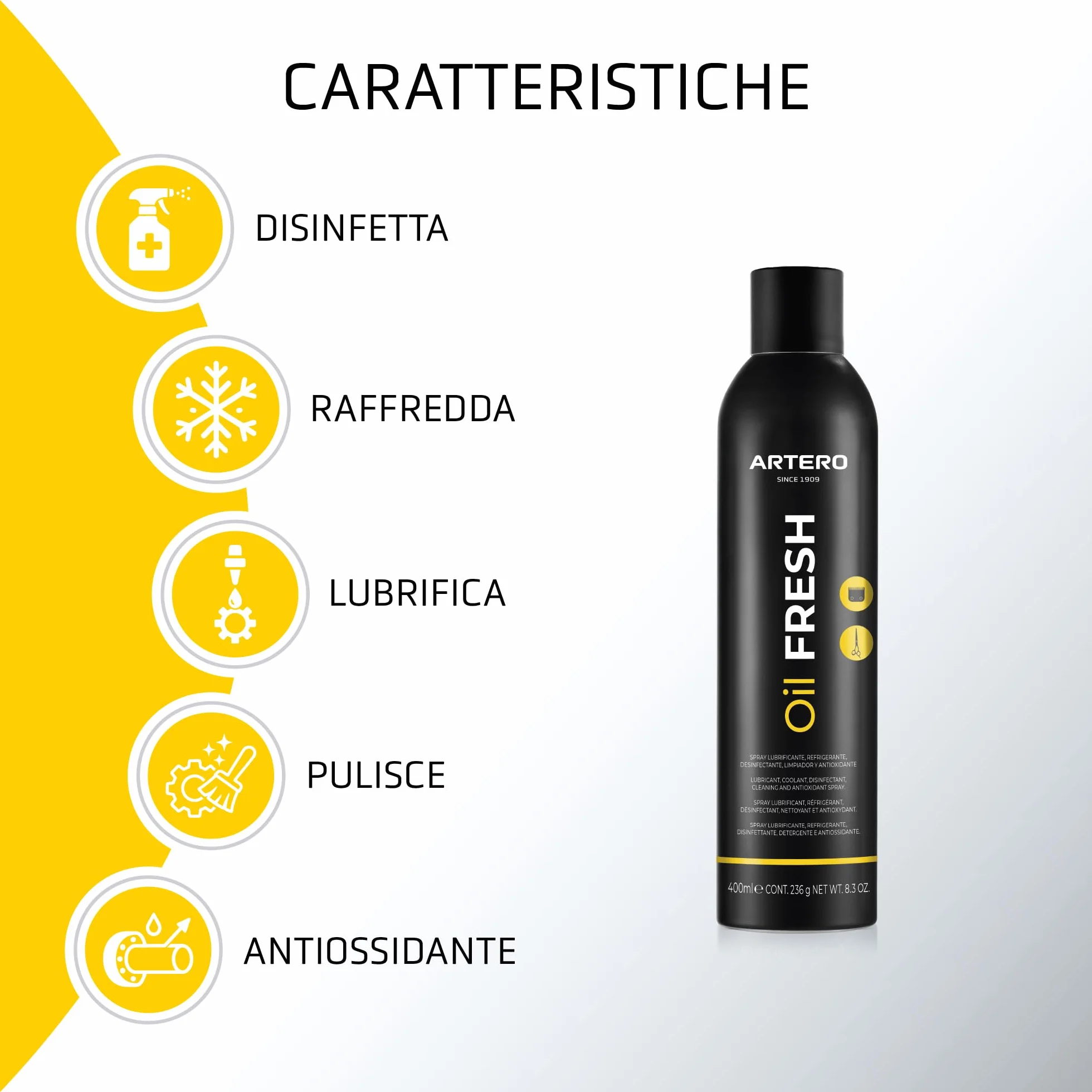 ARTERO Oil Fresh. Spray 6 in 1 per lame e forbici