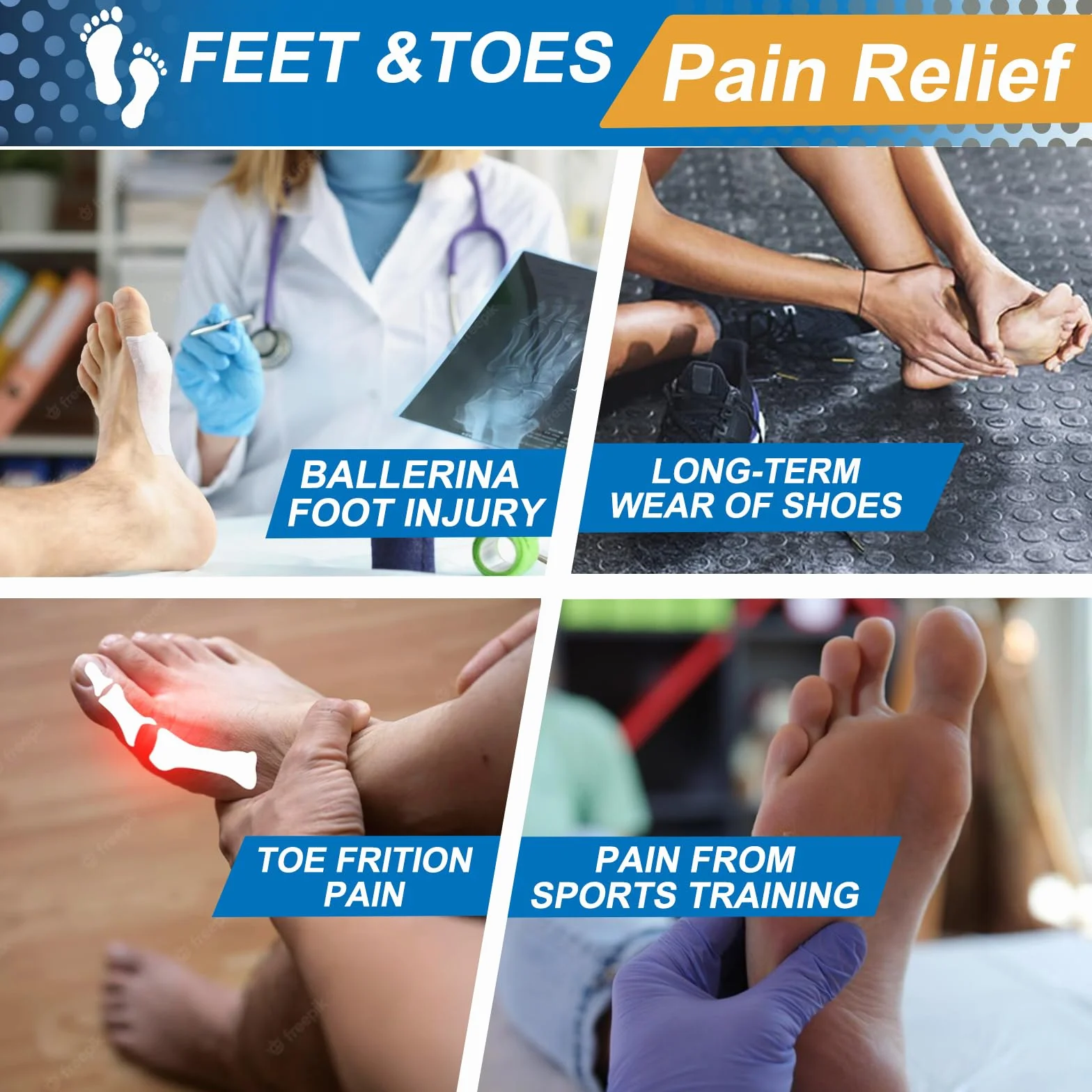 4 PCS Protezione Dita Piedi, Salvapunte in Silicone, Salvapunta per Scarpe a Punta Ballet e Danza Classica, Piede Suggerimento Manicotto