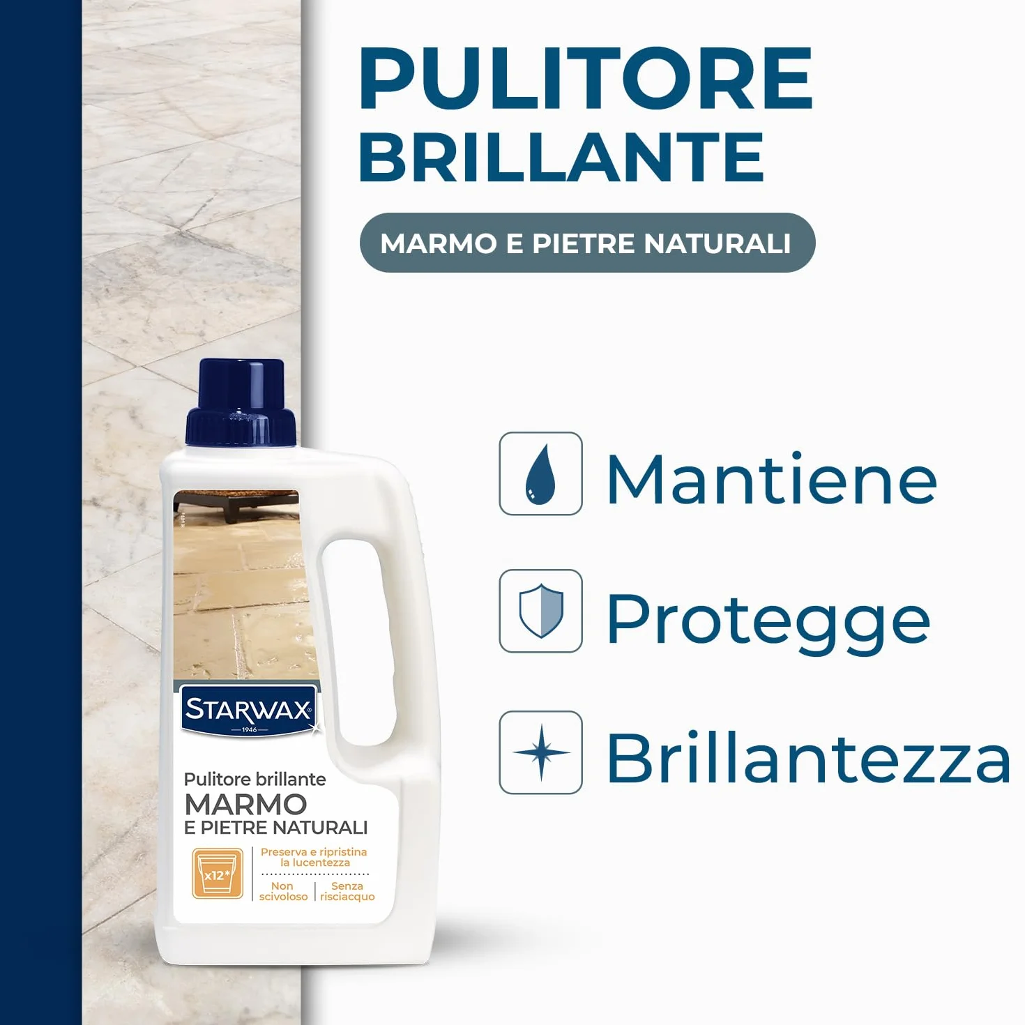 STARWAX Pulitore brillante marmo pietre naturali 1L