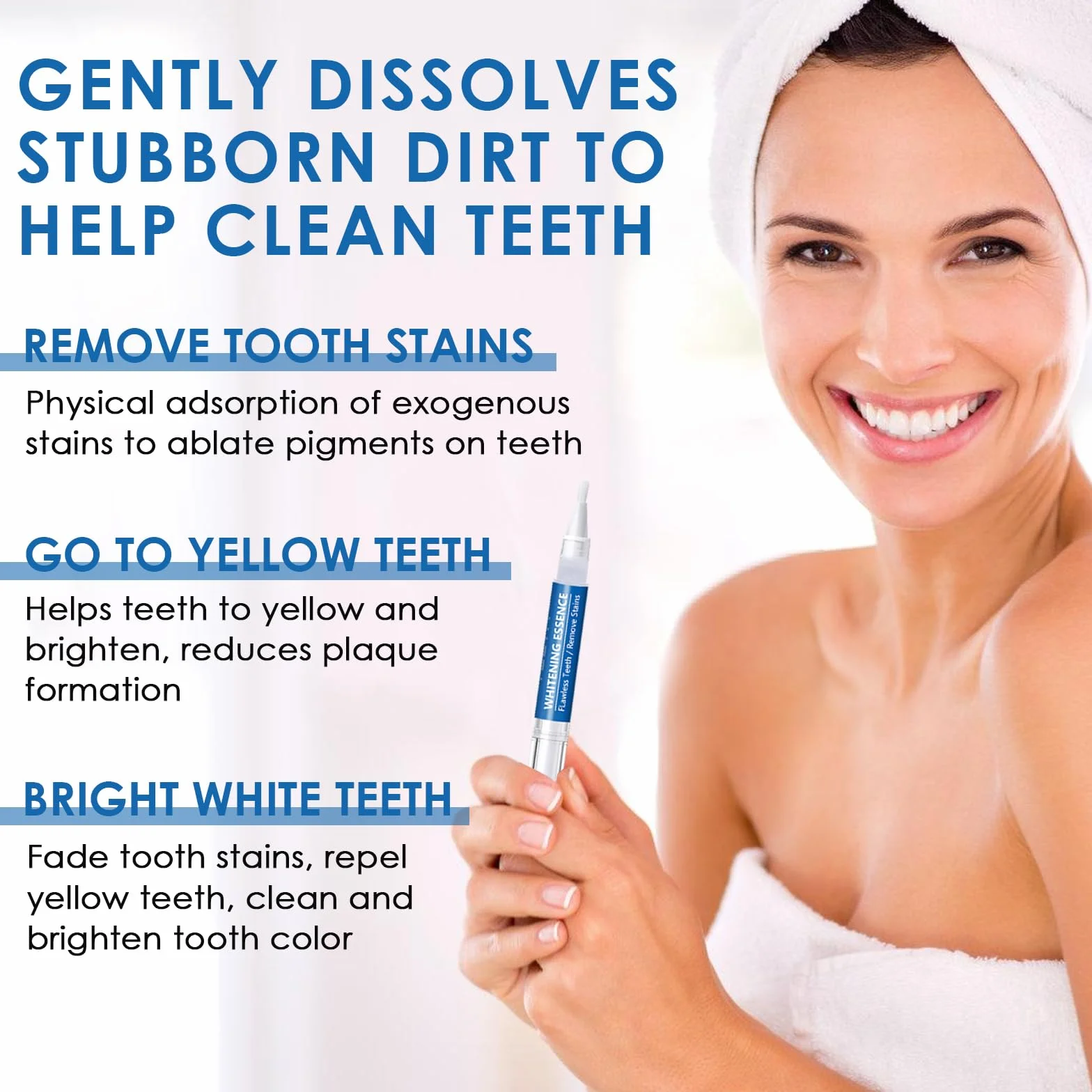 Penna Sbiancante Denti Kit Sbiancamento Dentale 2 Pezzi