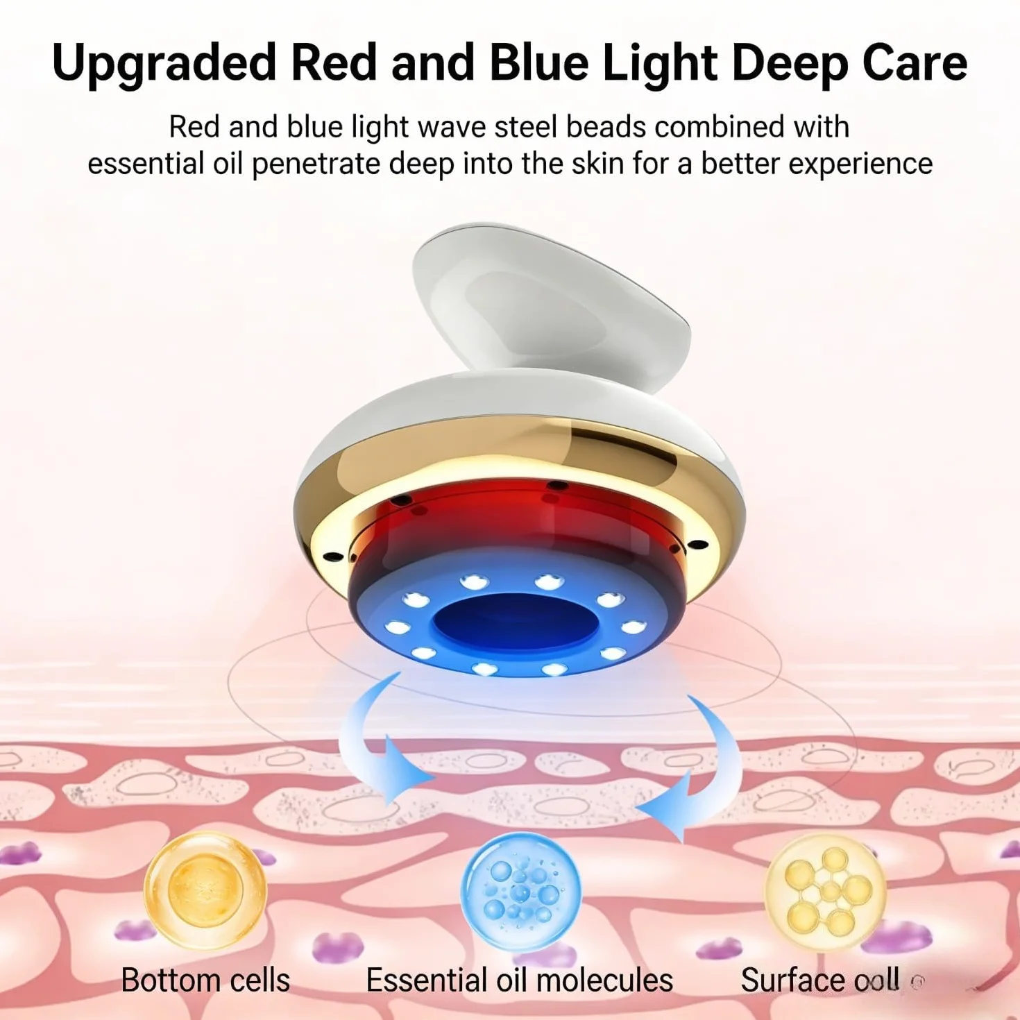 Vacuvia Cellulite Massager 4-in-1 Aspirazione Calore Luce Rossa Anticellulite Oro