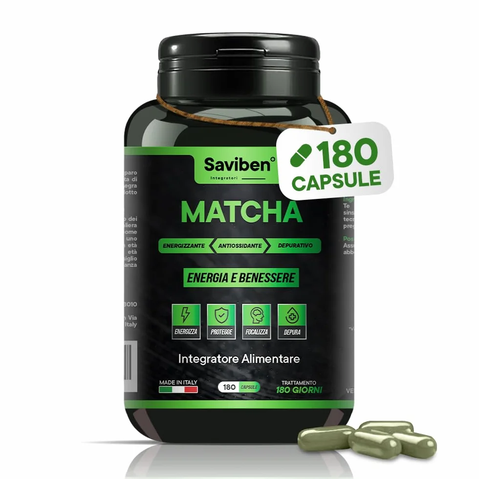 integratore Te Verde Matcha Giapponese 180 Capsule per dieta keto The Matcha Dimagrante naturale ultra Potente Antiossidante Energizzante Potenzia il Metabolismo Rafforza difese immunitarie