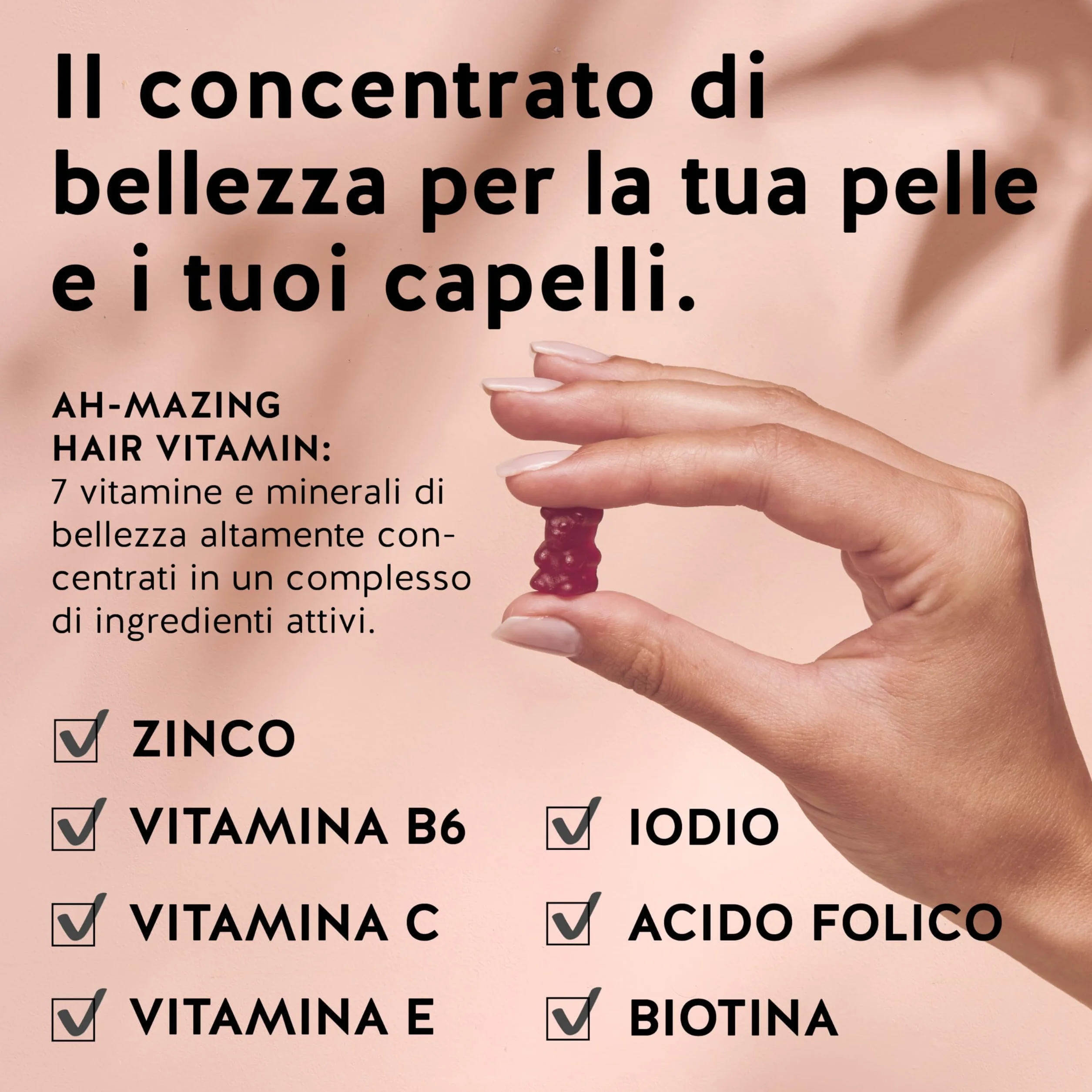 Trio – Per capelli, pelle e linea – Tripla azione bellezza - Con biotina per i capelli, rame per la pelle e cromo per il metabolismo - 3x60 pezzi- Senza Zucchero, Vegano - Bears with Benefits