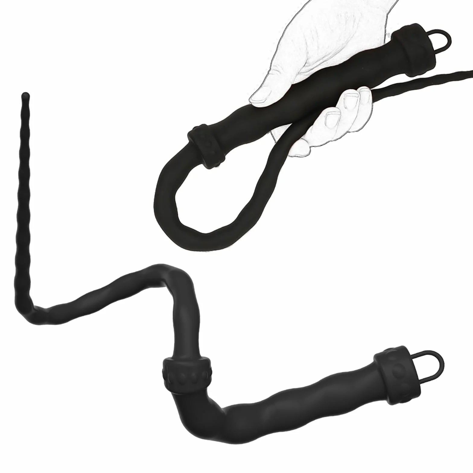 Frusta Per Sculacciate SM Silicone Bondage Pagaia Sessuale Cosplay Giocattoli Sessuali Coppie (Black)