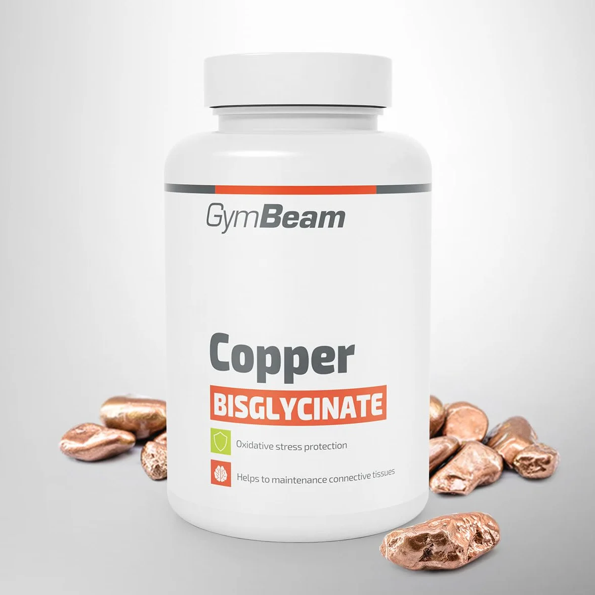 GymBeam Integratore di Rame - Bisglicinato di Rame ad alta assorbibilità, 1mg per Porzione, Sostiene Sistema Immunitario e Nervoso 120 Capsule