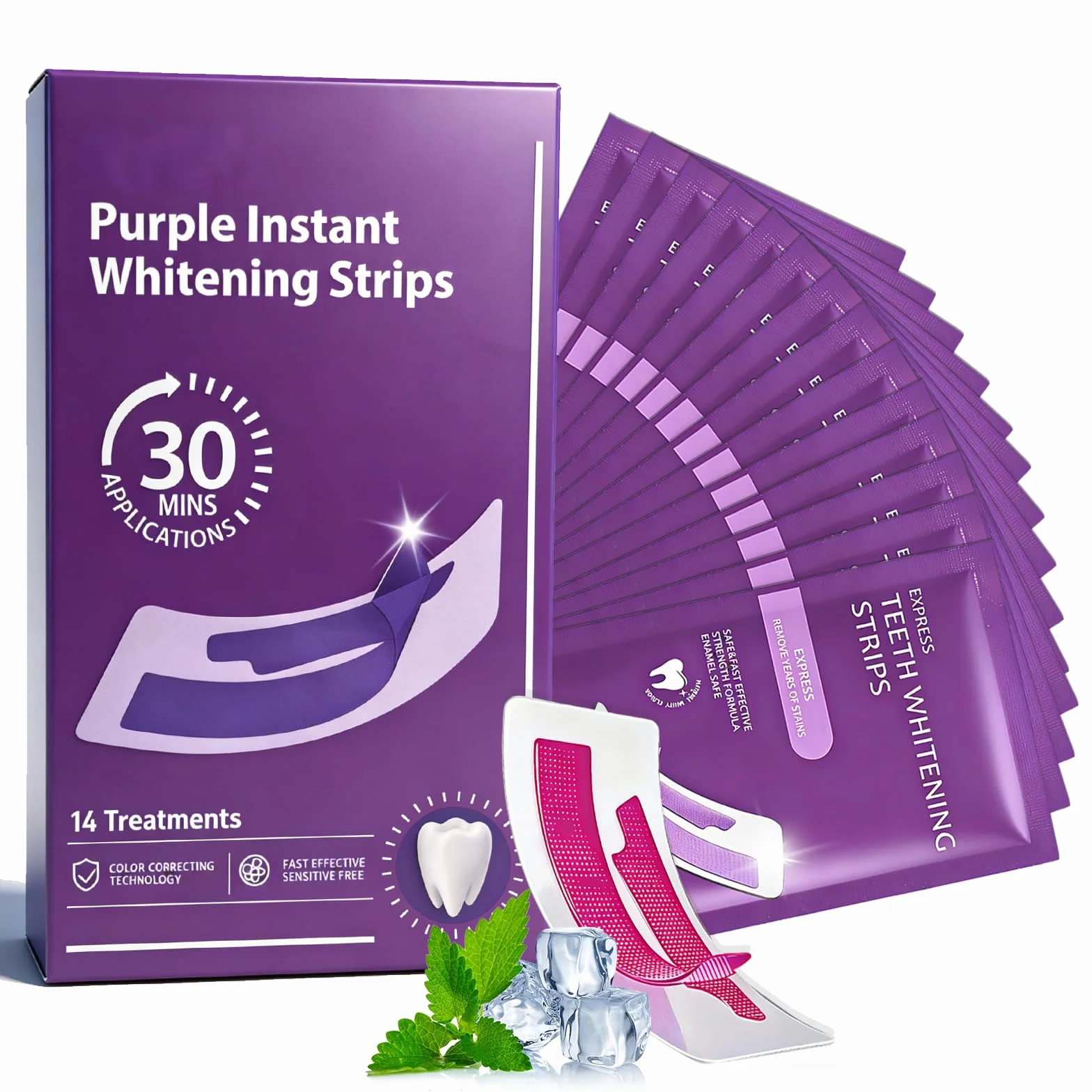 Strisce Sbiancanti Denti 28 Pezzi, Kit Sbiancante Rapido & Efficace