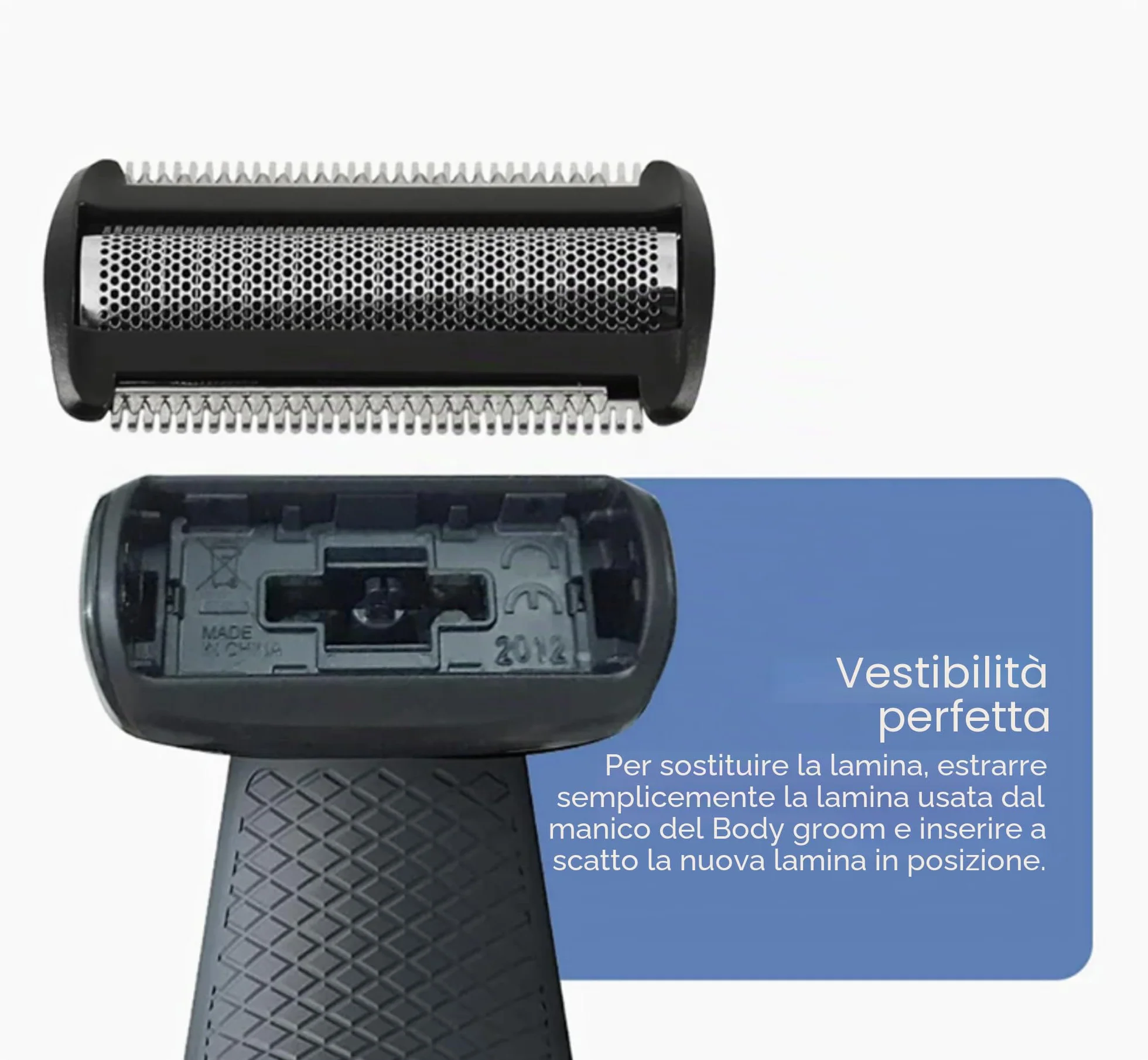 Testina di ricambio Philips Bodygroom Series 7000 5000 3000 confezione da 2