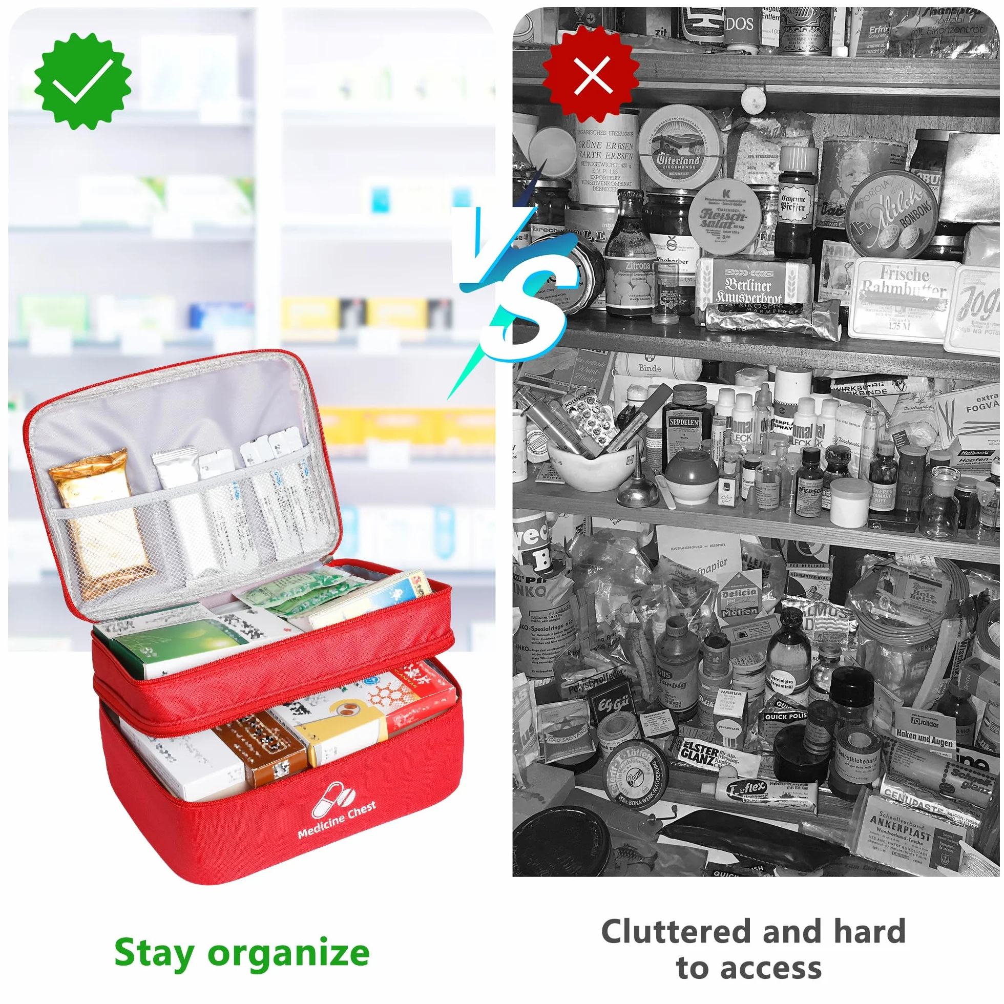 Romon Borsa Pronto Soccorso Viaggio Impermeabile, Kit Pronto Soccorso Vuota Alta Capacità Borsa Medica Portatile