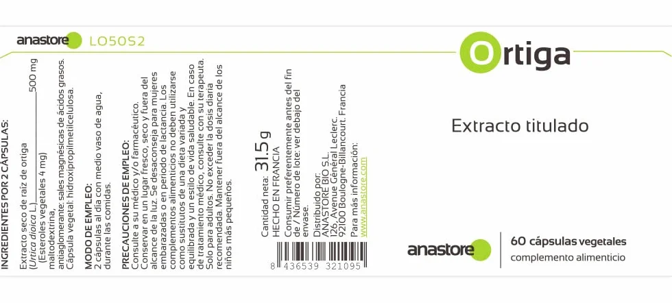 RADICE DI ORTICA Urtica dioica Estratto titolato 0.8% steroli vegetali 250 mg 60 capsule problemi urinari prostata