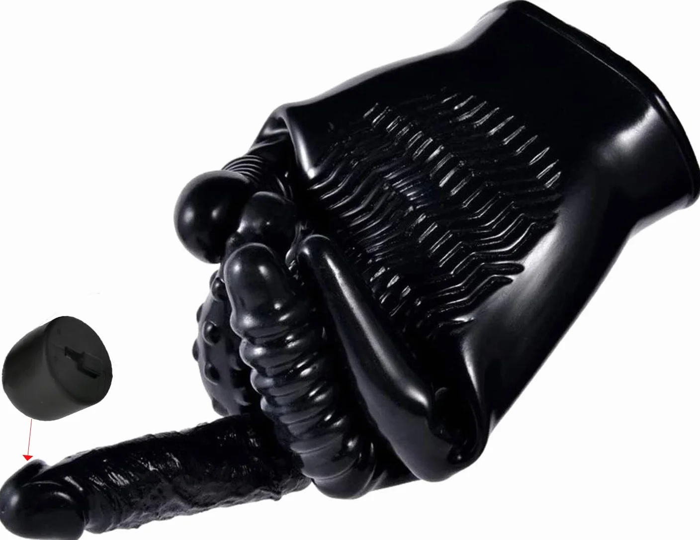 Vibratore per dita medie, dildo vibrante, guanti per masturbazione, impermeabili, in lattice, fetish, guanti multifunzione (1 guanto per la mano destra)