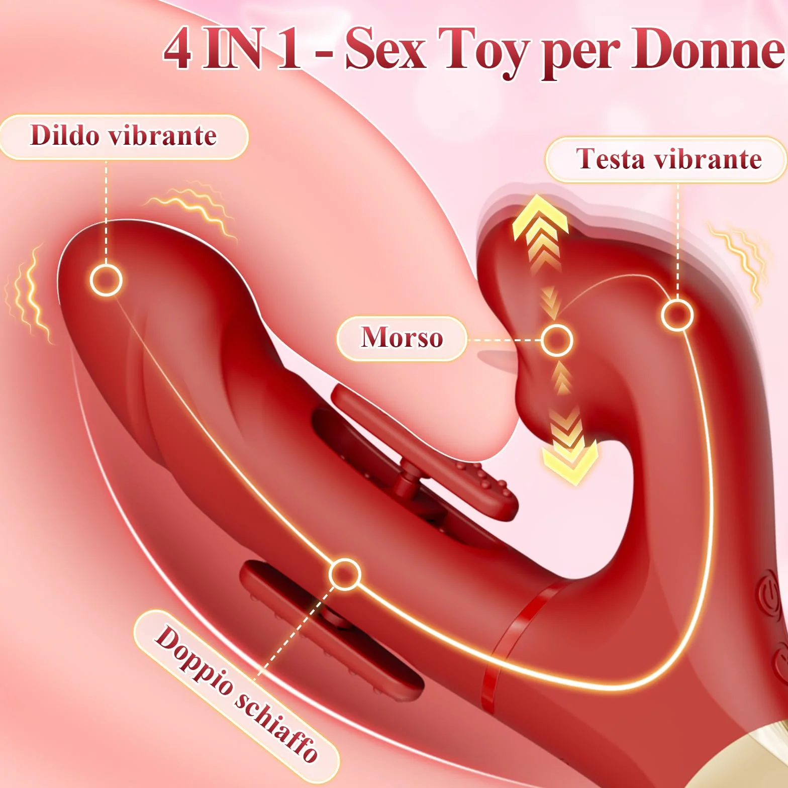 Dildo Vibratoreper Donna Professionale Sex Toys - Vibratoriper Donne Clotoride con 7 Schiaffi, 5 Morsi di Lingua e 7 Vibrazioni, Stimolatore Clitoride Femminile Sexy Toys Sessuali per Donna Uomini