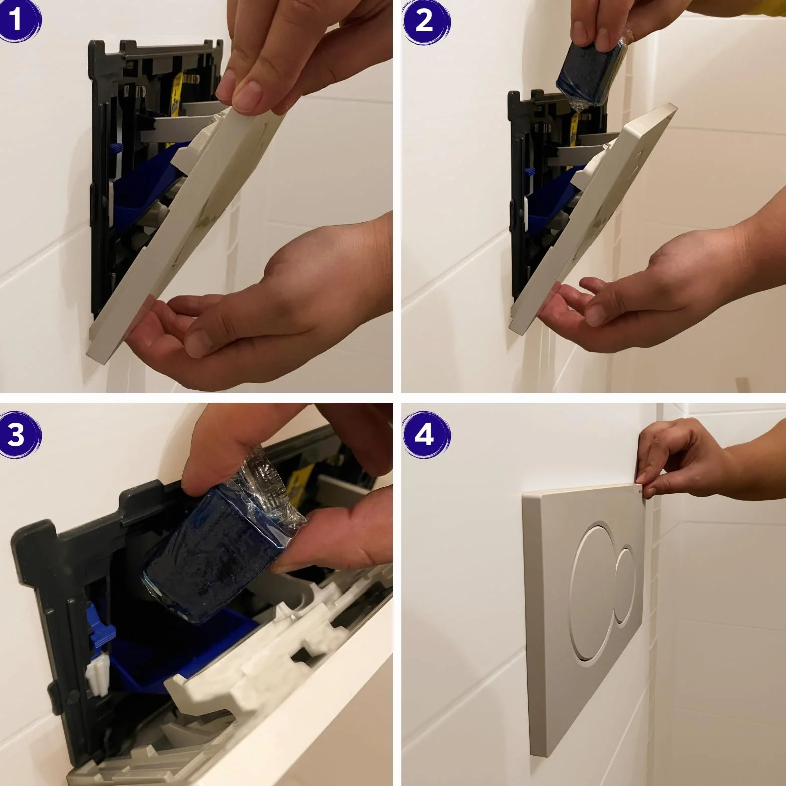 DEWEPRO - Set di 2 barattoli di pastiglie detergenti da 10 cubetti per WC da inserire nella cassetta dell’acqua di scarico per la freschezza del bagno