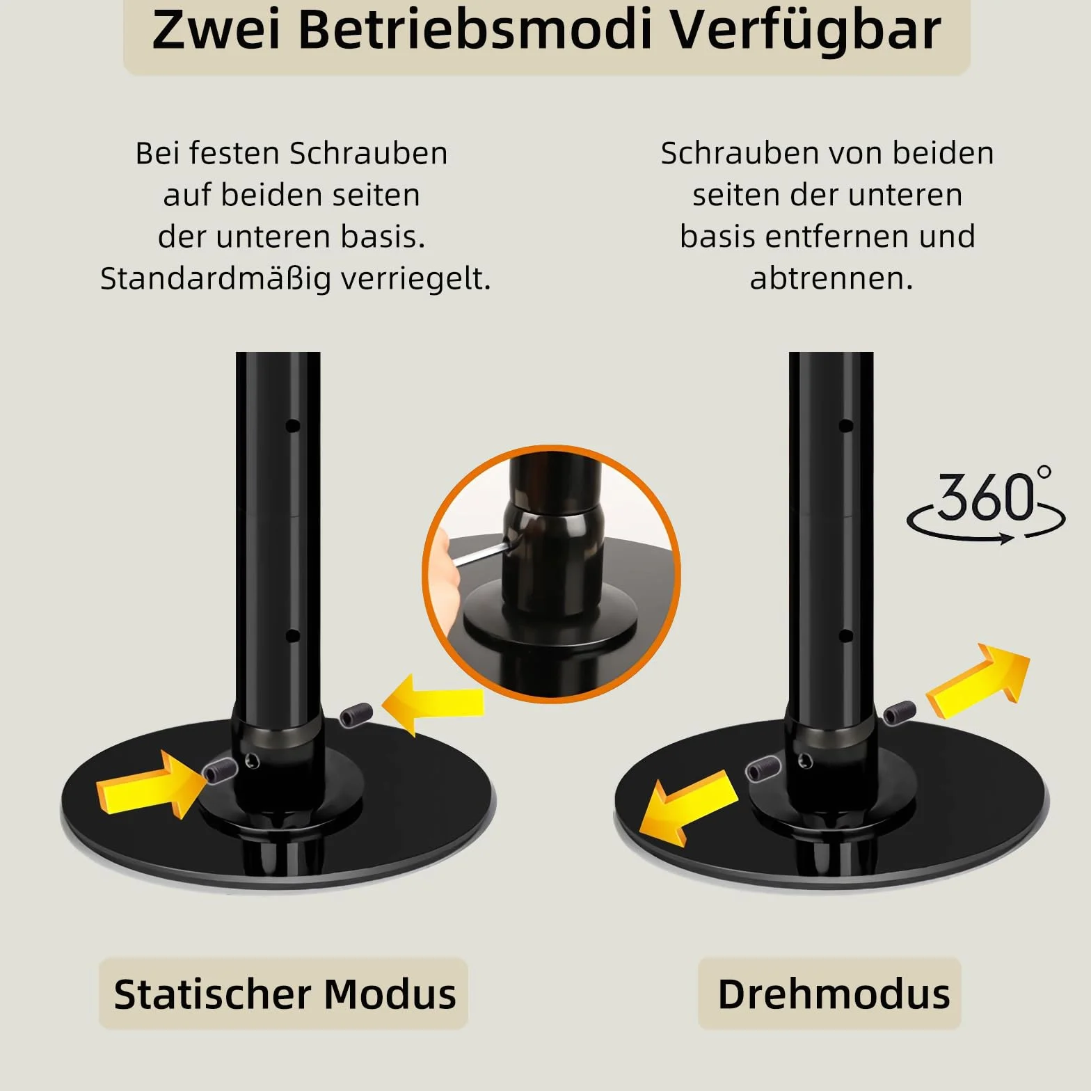 Set bastoni da ballo regolabili 45 mm 360° 200 kg nero CE
