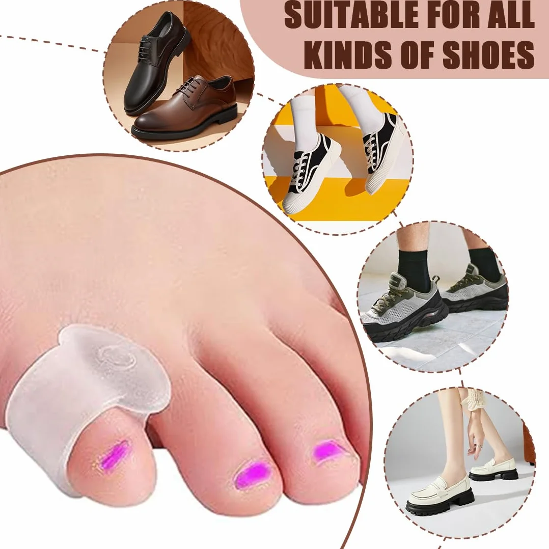 Gel Toe Separator Pinky Toe Spacers Separatore Dita Piede trasparente confezione da 12