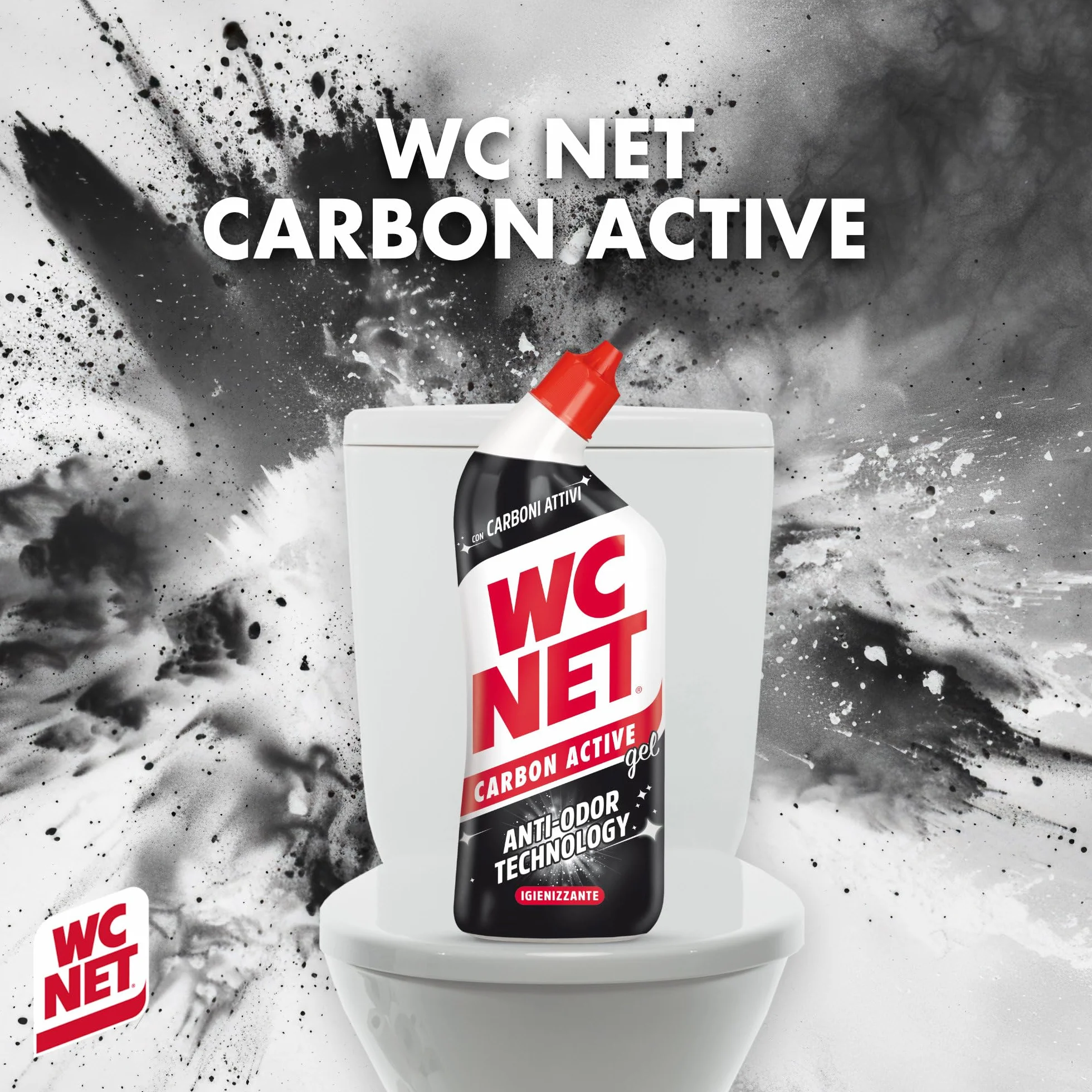 Wc Net Carbon Active Anti-Odor Detergente Liquido per WC 700ml x 4 Confezioni
