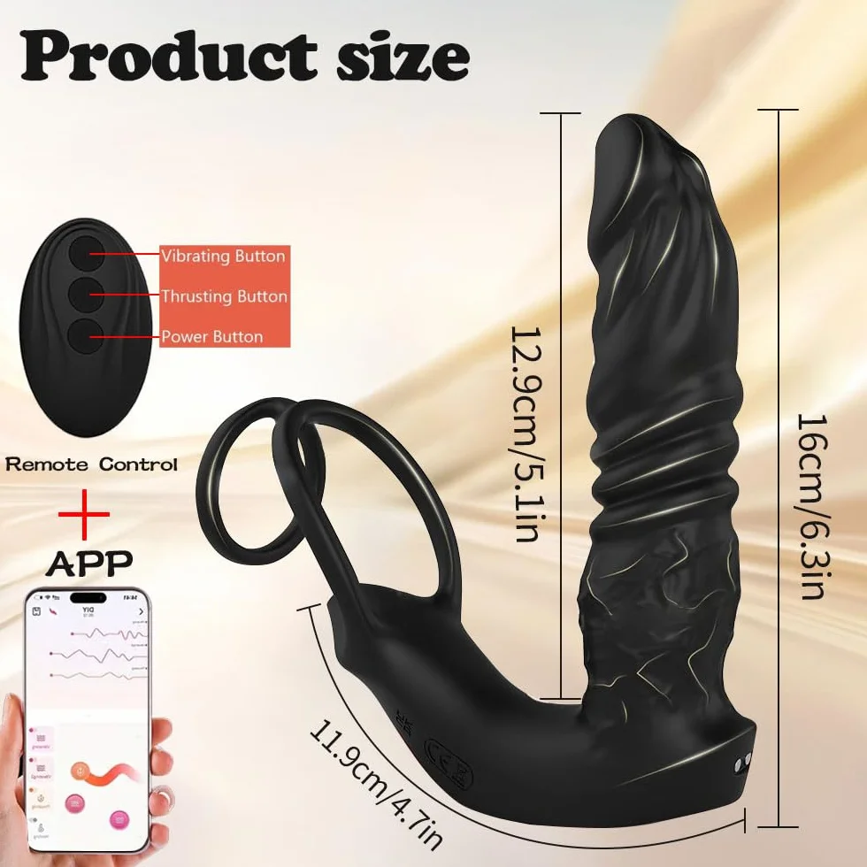 Controllo APP Uomini Massaggio prostata Uomini Massaggio prostata con doppio anello di coda in silicone Plug anale Dild Vibratori modellati Giocattoli sessuali anali per adulti per coppie gay