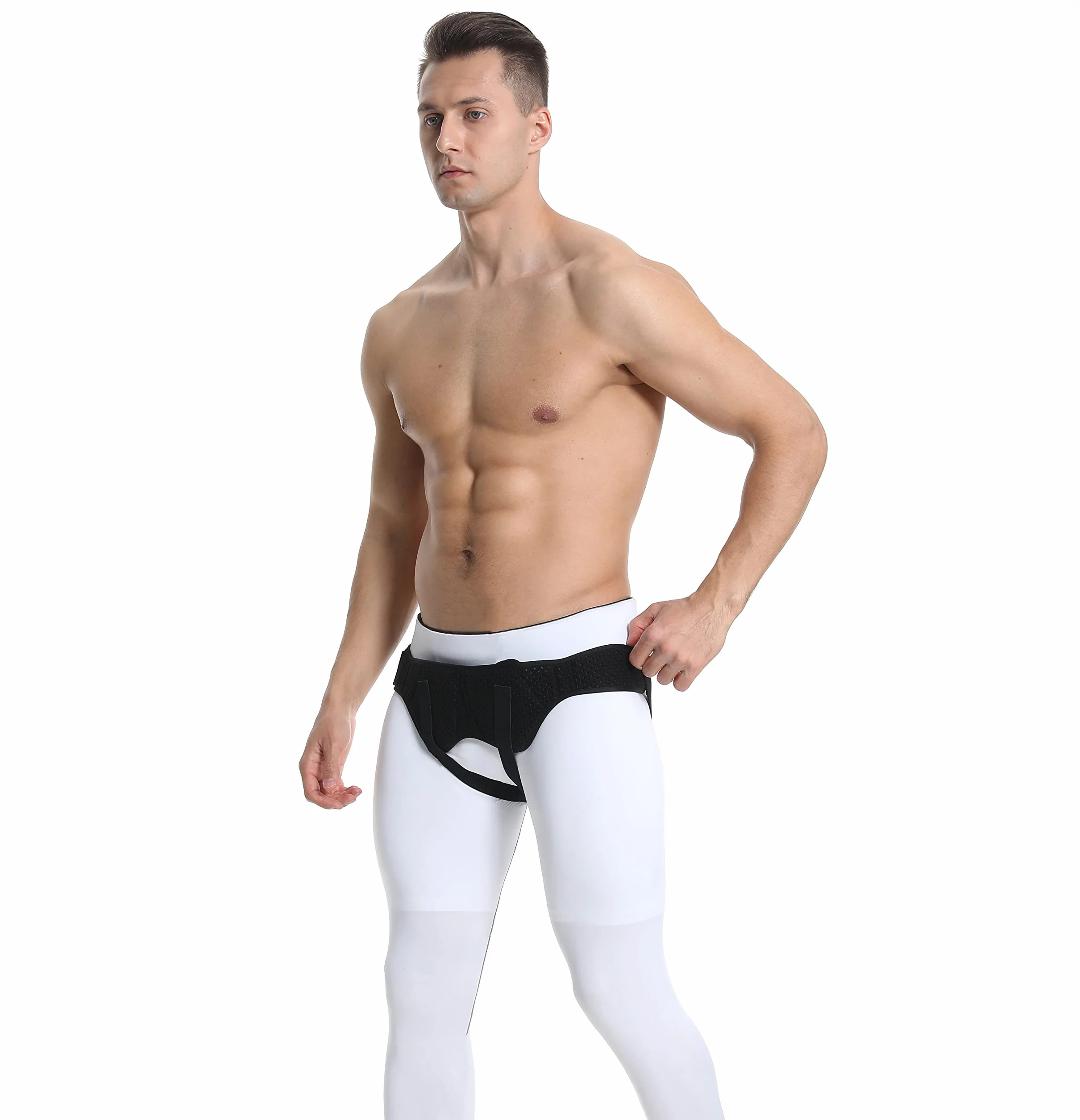 Cintura per ernia inguinale - uomo. Mutande per ernia inguinale uomo. Slip ernia inguinale - fascia ernia inguinale: regolabile. Cinto ernia inguinale: 2 cuscinetti di compressione.(M)