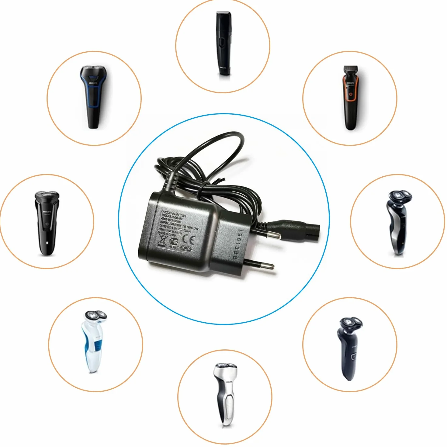 Philips Caricatore Rasoio 4.3V 70mA Cavo di Ricarica Sostitutivo