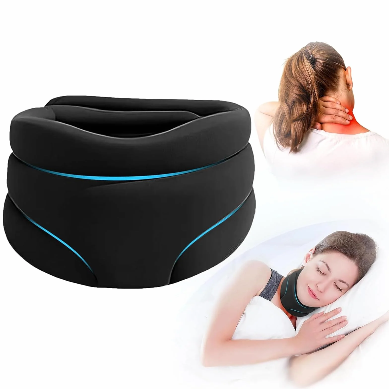 Collare Cervicale Morbido,Collare Per Cervicale Regolabile,Cervicale Collo Rimedi,Per Alleviare il Dolore e la Pressione Sul Collo,L,Adatto per Collo Circa 40 cm,Uomini-Donne,Per Lavorare,Dormire