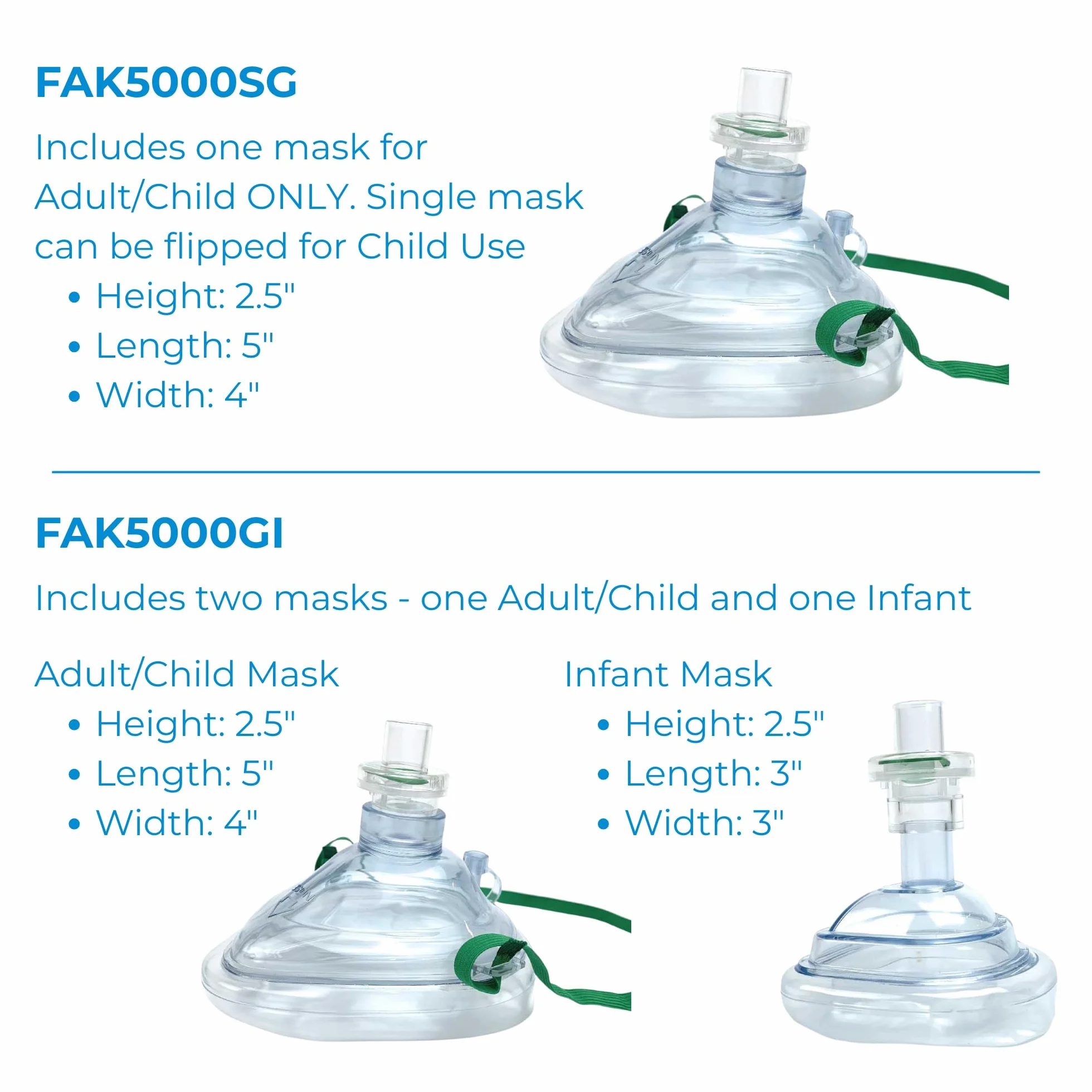 WNL Products CPR Rescue Mask Adult Child Infant Pocket Resuscitator Hard Case Kit Belt Clip