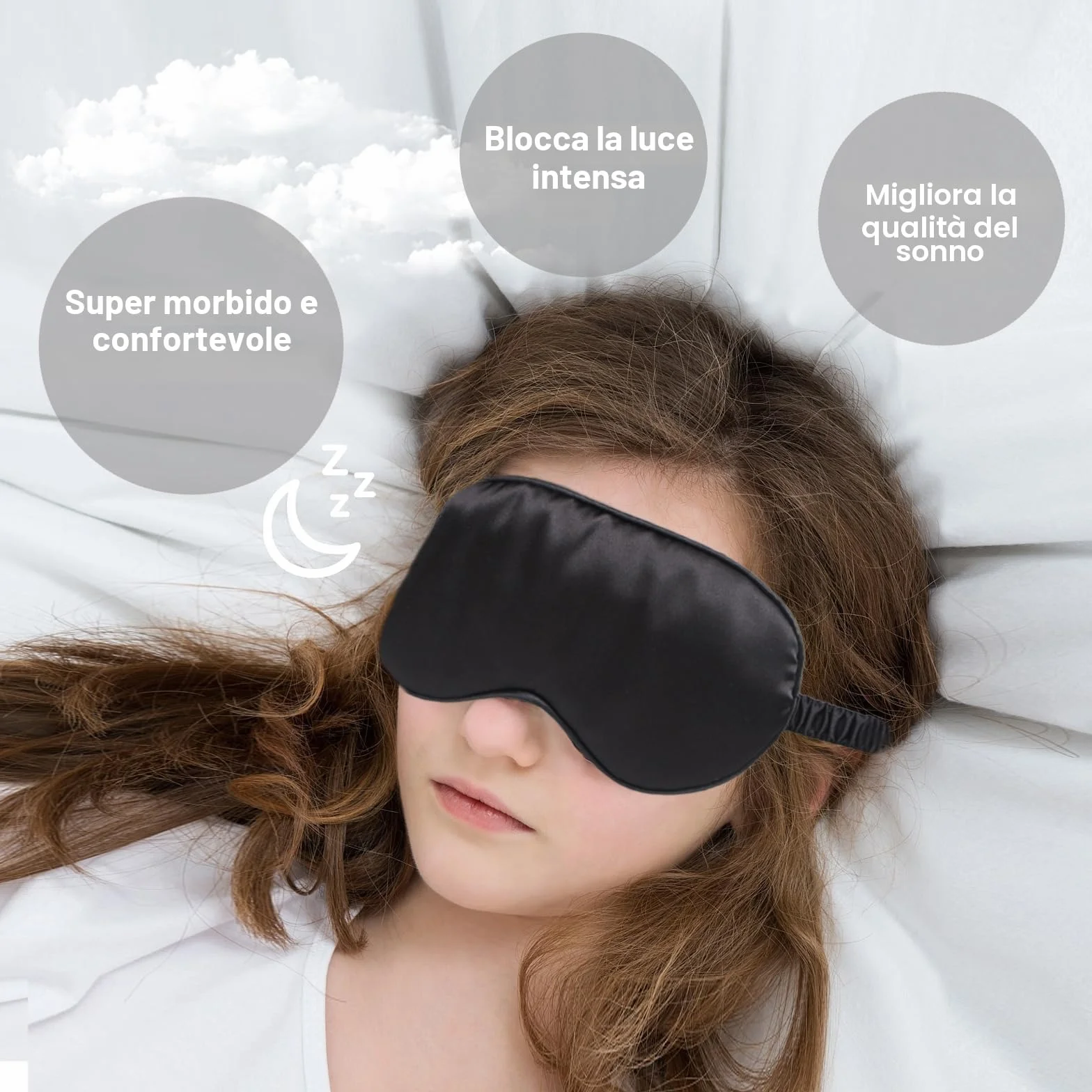 KEYRI 4 Pezzi Mascherina per Dormire per Donne, Maschera per Dormire Seta Mascherina per Occhi Antiluce e Morbida Mascherina Occhi per Dormire per Viaggi Pisolino con Fascia Elasticità