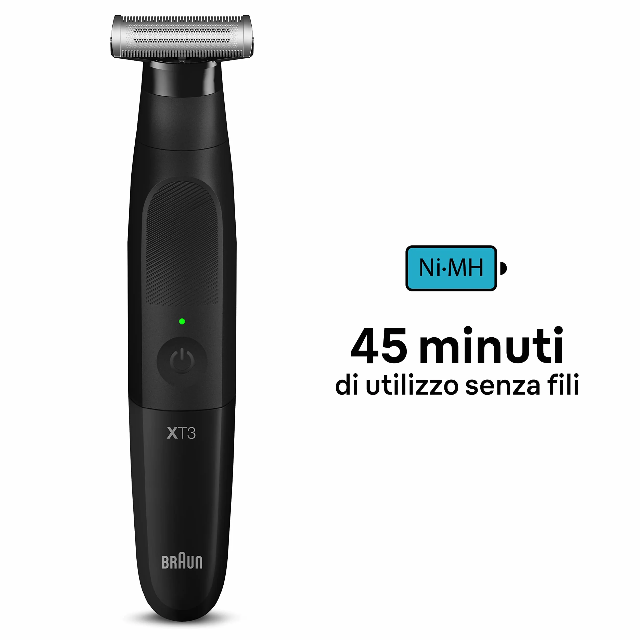 Braun XT3200 Series X Rasoio Elettrico Barba e Capelli, Testina Flessibile 4D, 45 Minuti Senza Fili
